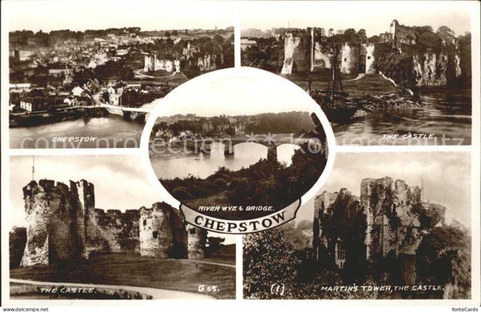 11732682 Chepstow Castle Martins Tower River Wye Bridge Valentines Post Card Mon - Other & Unclassified