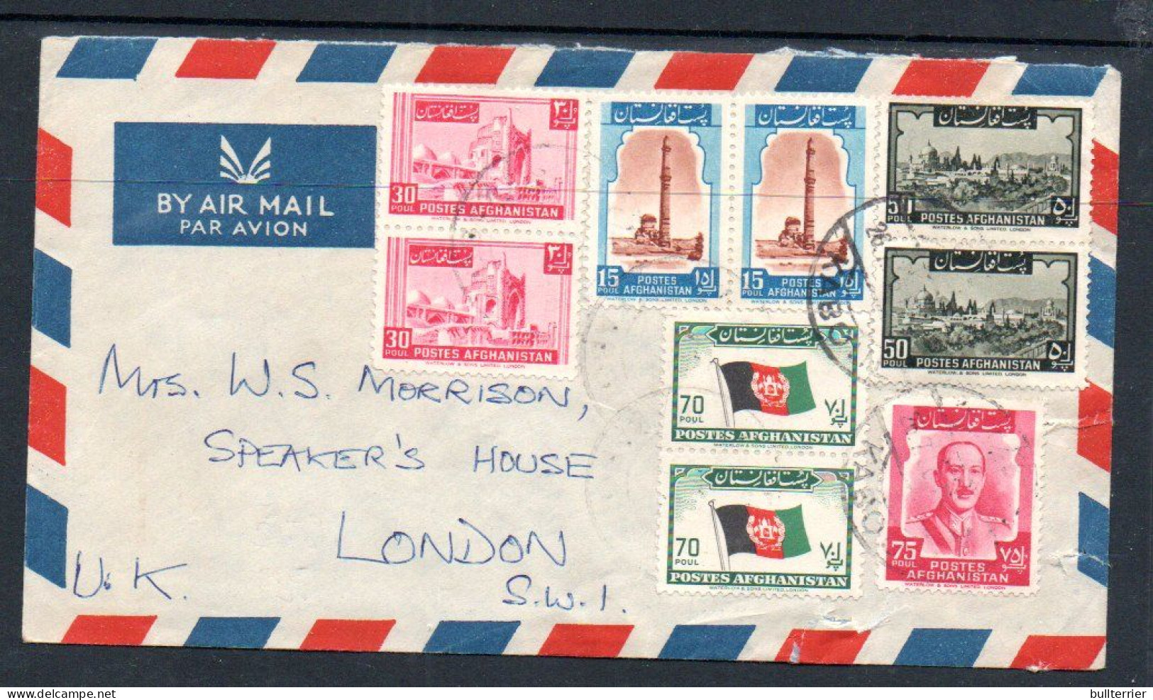 AFGHANISTAN - COVER TO LONDON WITH VARIOUS FRANKINGS - Afghanistan