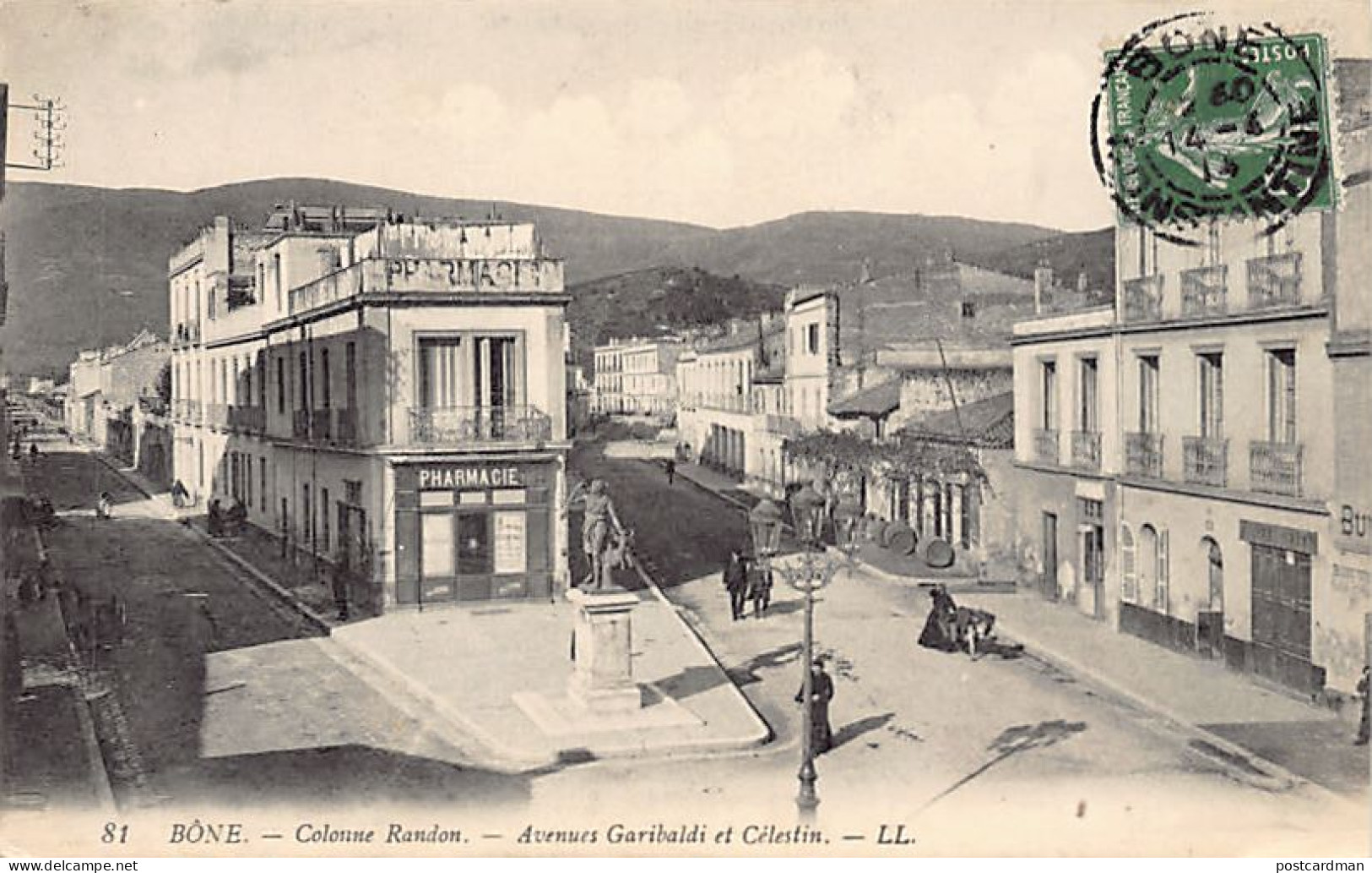 Algérie - ANNABA Bône - Colonne Randon - Avenues Garibaldi Et Célestin - Pharmacie - Ed. LL Levy 81 - Annaba (Bône)