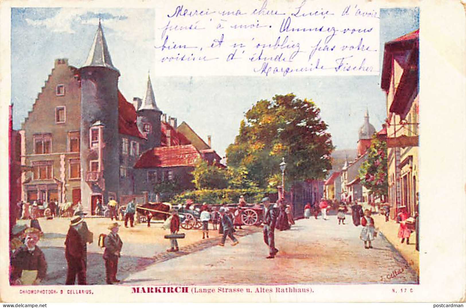 Sainte-Marie-aux-Mines - Lange Strasse Et Ancienne Mairie - Chromophotogr. D. CELLARUS - Sainte-Marie-aux-Mines
