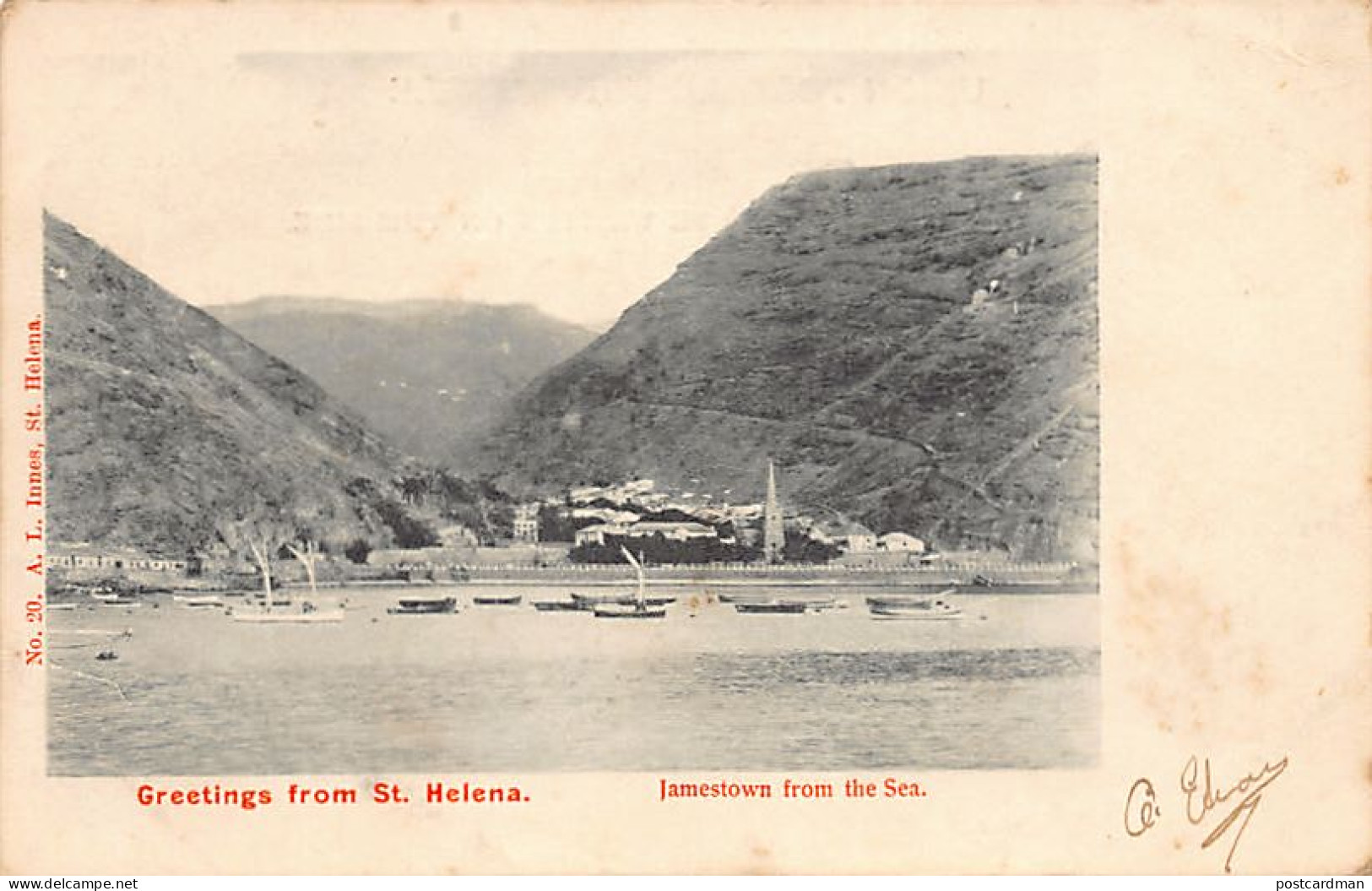 ST. HELENA - Jamestown From The Sea - Publ. A. L. Innes 20 - Sainte-Hélène