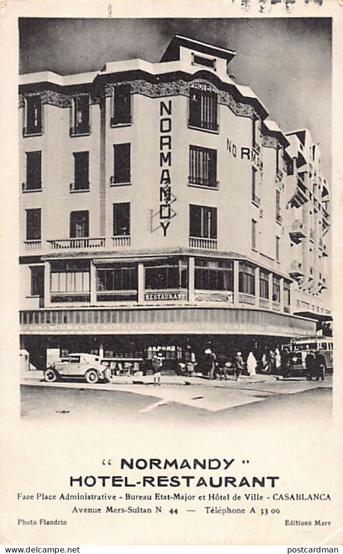 Maroc - CASABLANCA - Hôtel Resuarrant Normandy, Avenue Mers-Sultan N. 44 - Casablanca