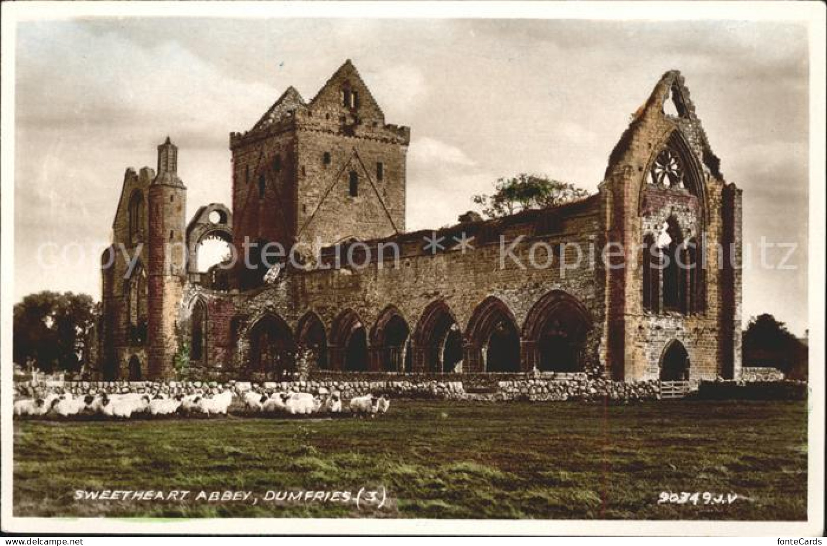 11732583 Dumfries Galloway Sweetheart Abbey Ruins Valentine's Post Card Dumfries - Andere & Zonder Classificatie