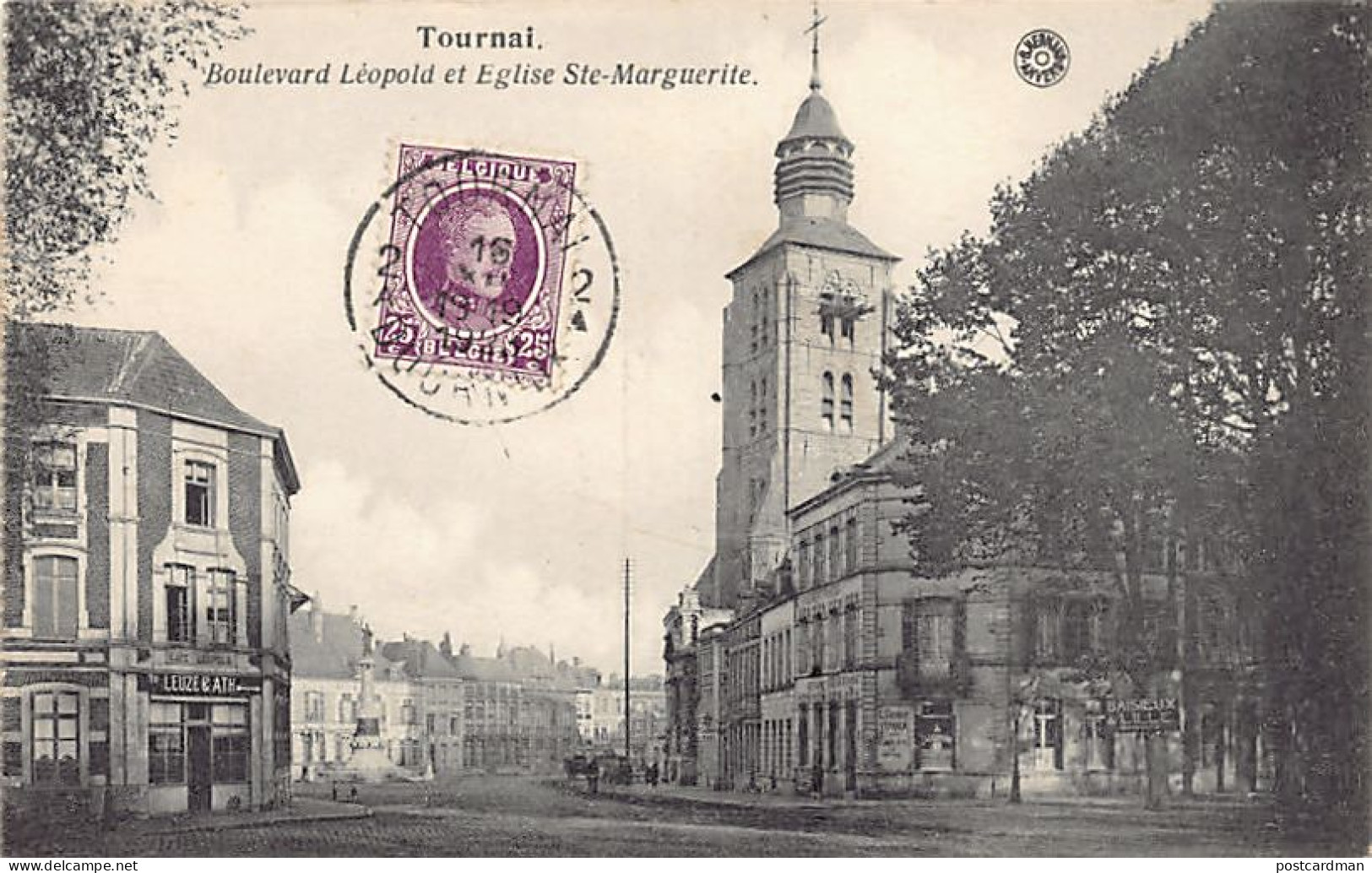 TOURNAI (Hainaut) Boulevard Léopold Et église Sainte-Marguerite - Café Léopold - Tournai