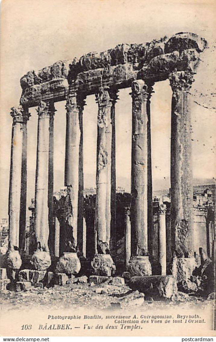 Liban - BAALBEK - Vue Des Deux Temples - Ed. Photographie Bonfils, Successeur A. Guiragossian 103 - Libanon
