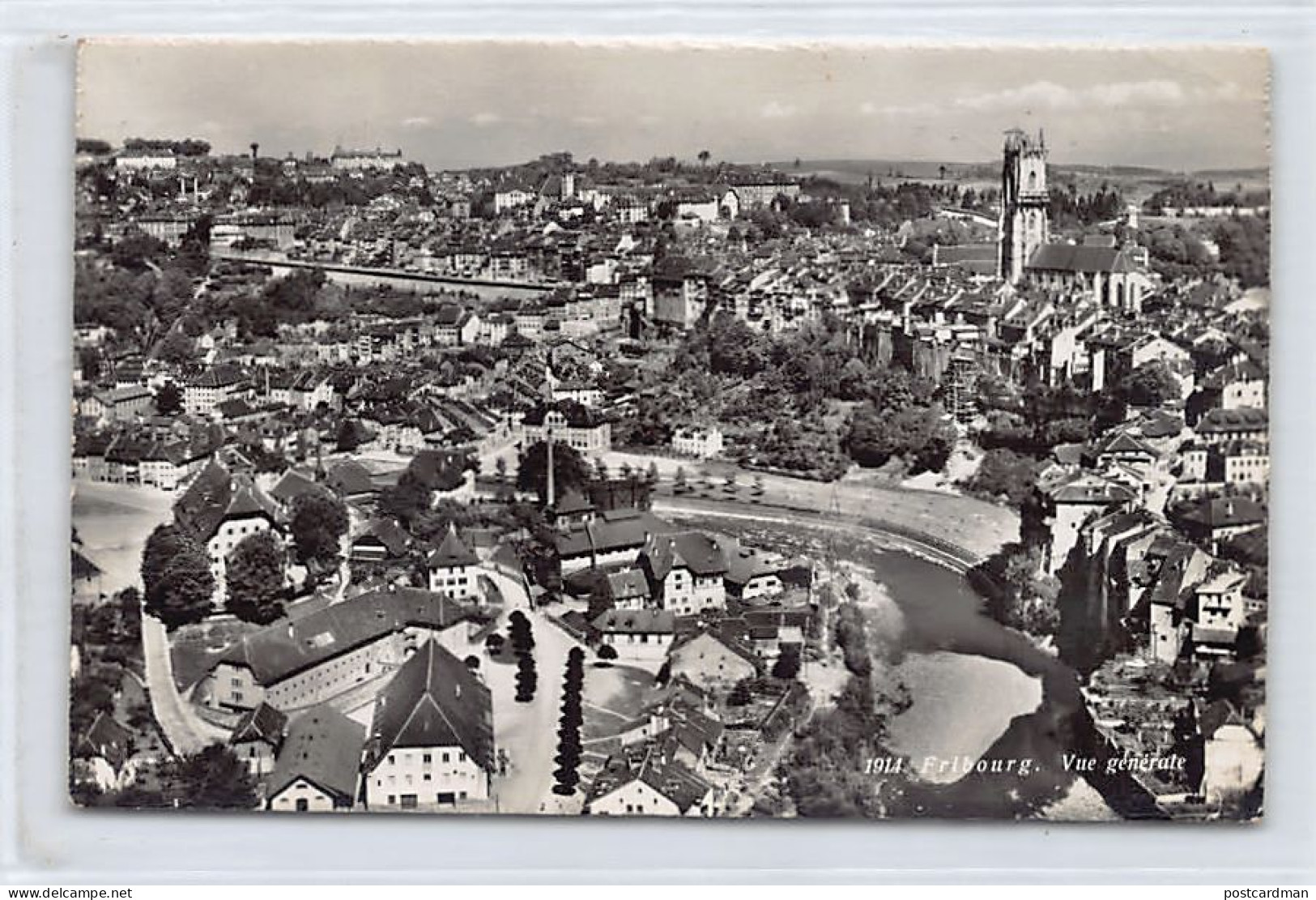 FRIBOURG - Vue Générale Aérienne - Ed. Sartori 1914 - Fribourg