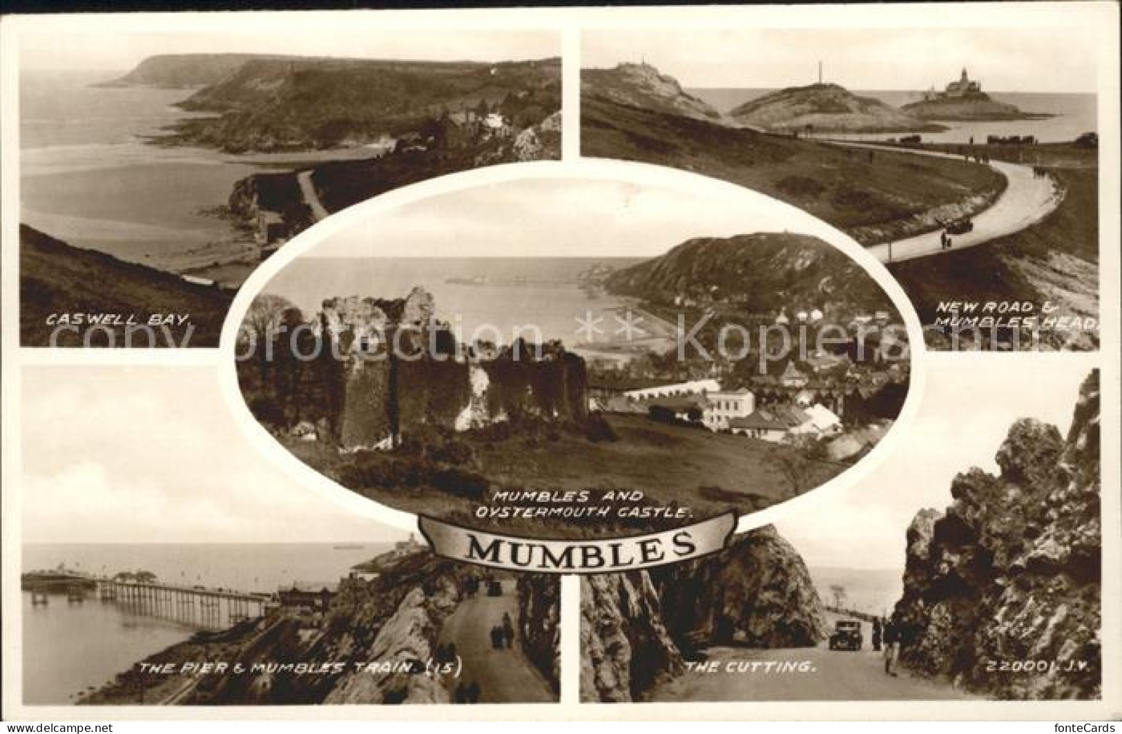 11732560 Mumbles Caswell Bay Mumbles Head Pier Train The Cutting Oystermouth Cas - Andere & Zonder Classificatie