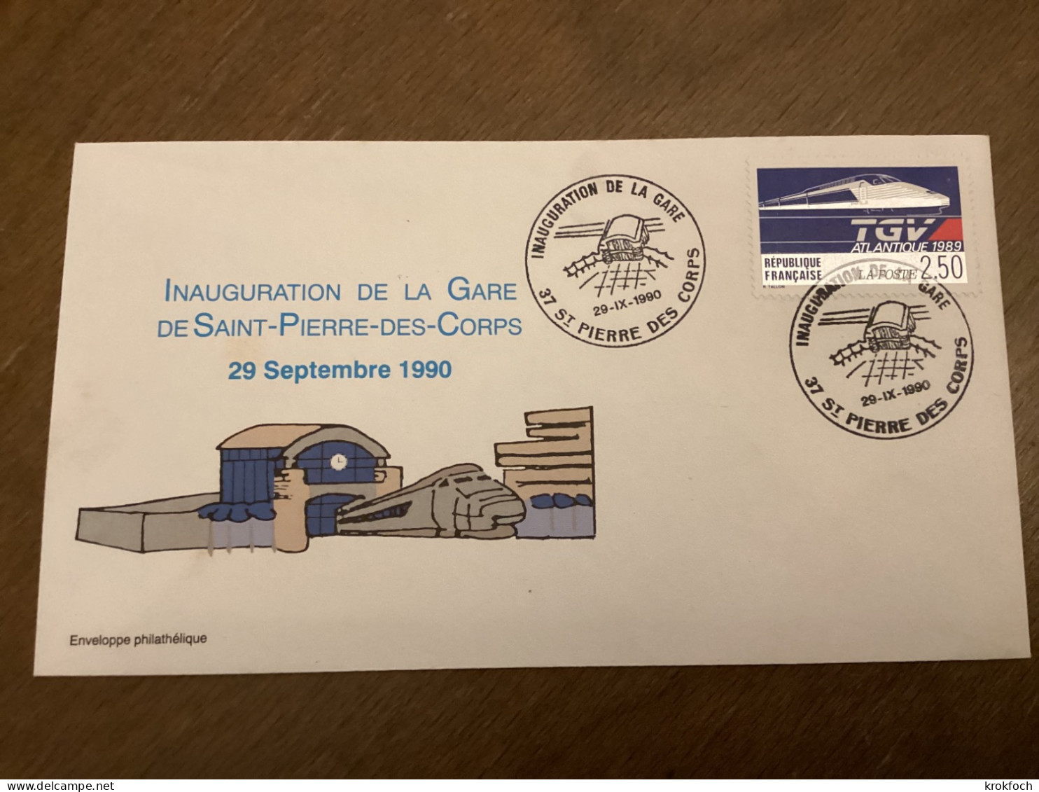 Saint-Pierre Des Corps 1990 - Inauguration Gare - Train SNCF Tours - Matasellos Conmemorativos