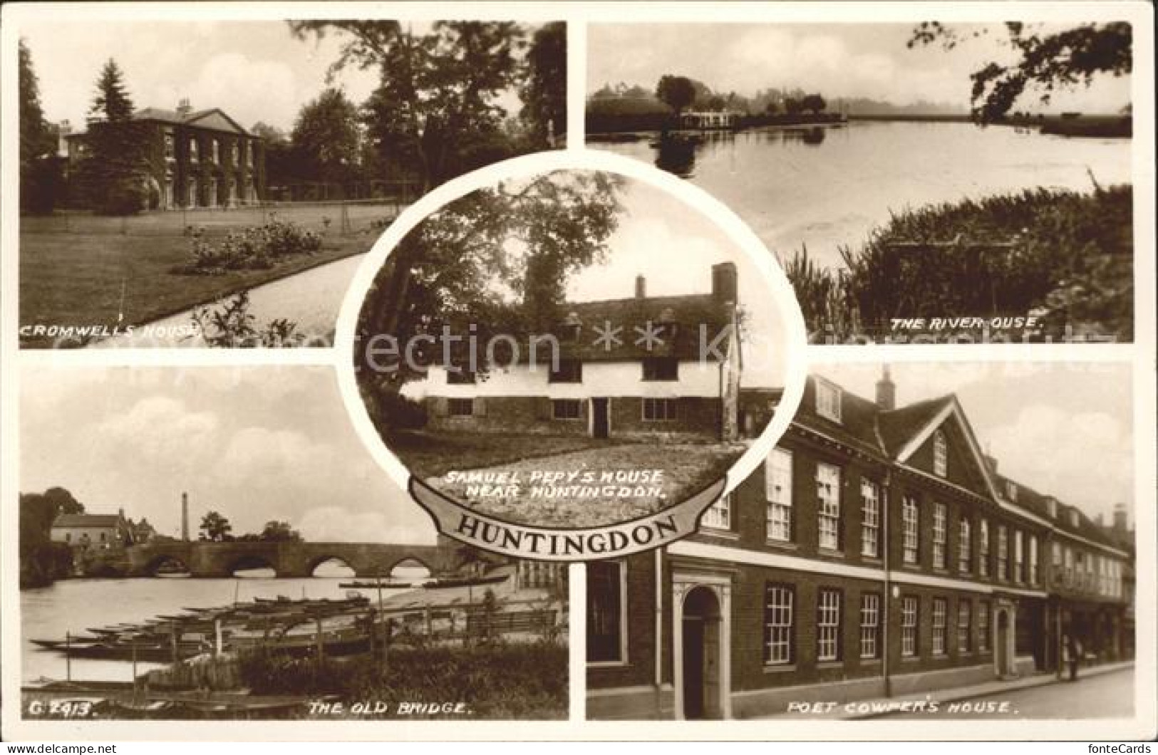 11732506 Huntingdon Huntingdonshire Cromwells House River Ouse Old Bridge Poet C - Andere & Zonder Classificatie