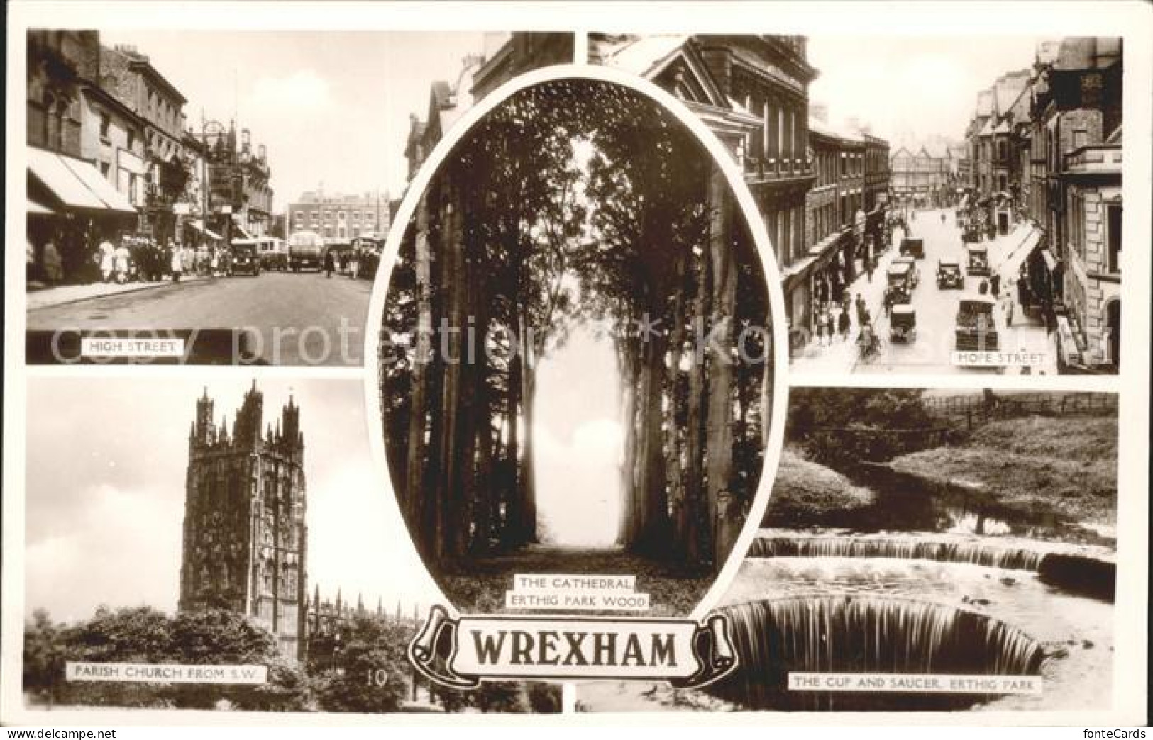 11732504 Wrexham High Street Hope Street Parish Church Cathedral Erthig Park Woo - Andere & Zonder Classificatie