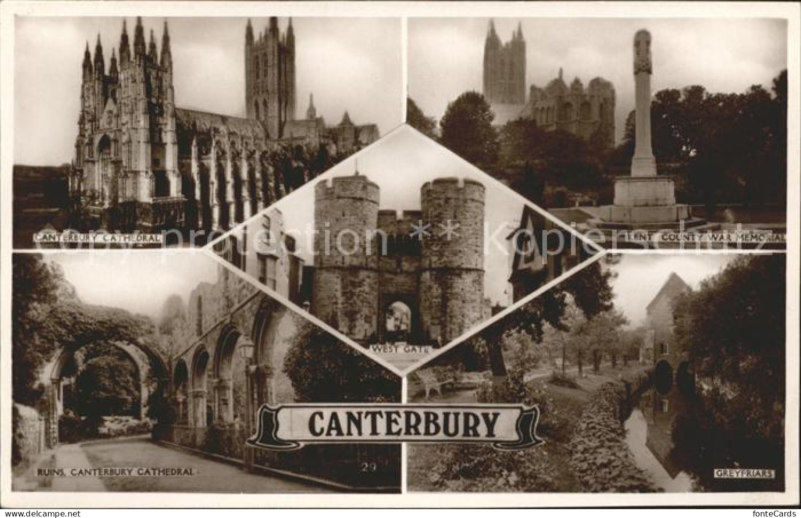 11732497 Canterbury Kent Cathedral Ruins Kent County War Memorial West Gate Grey - Otros & Sin Clasificación