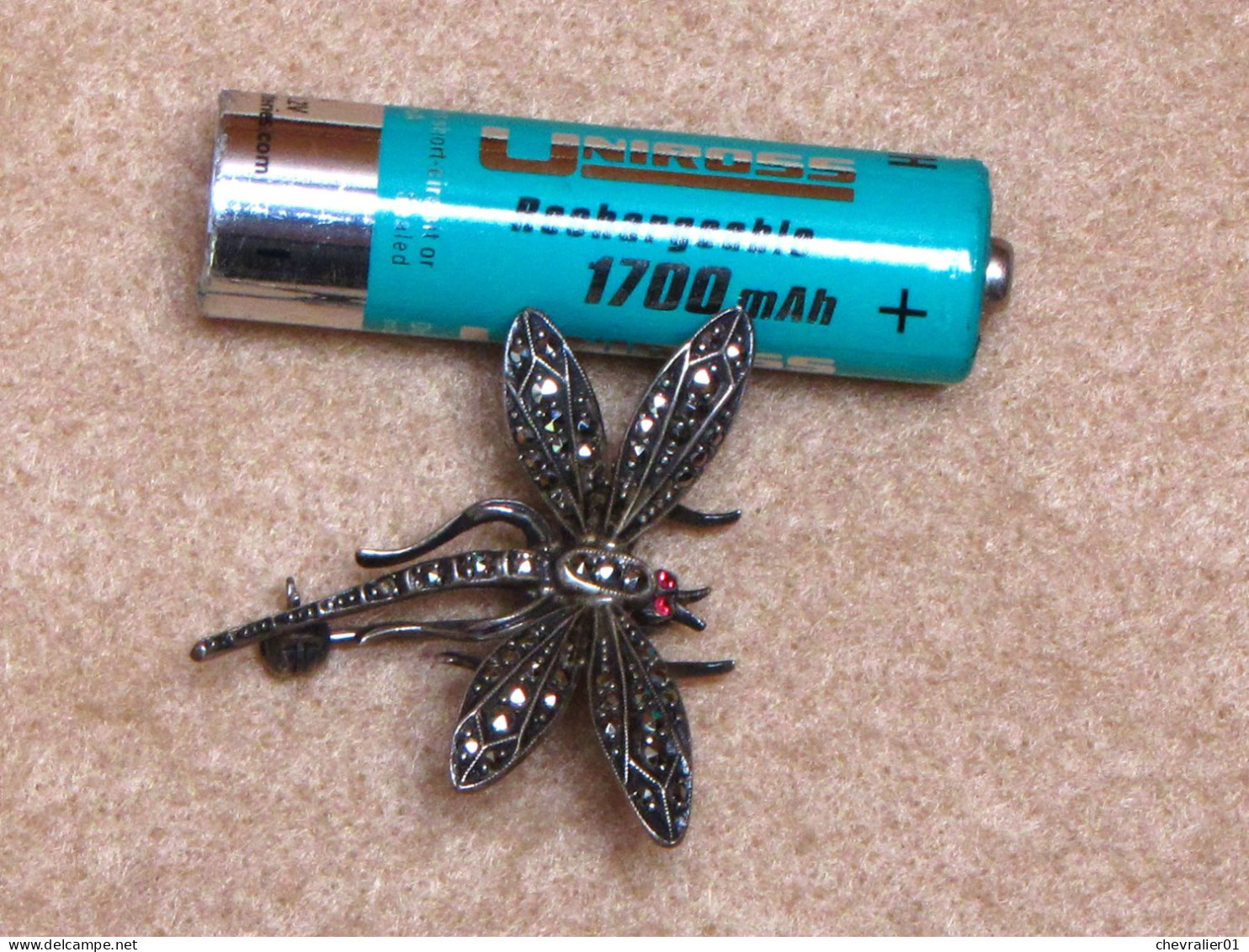 Bijoux-broche_47_Libellule-Dragonfly-Libelle &ndash; marcassite et argent
