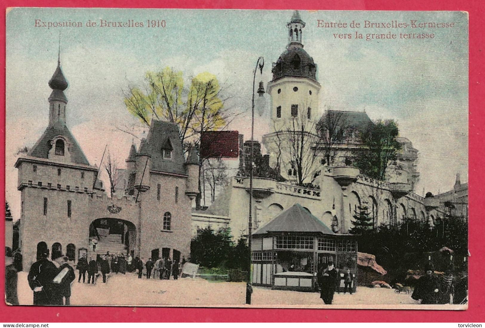 C.P. Bruxelles = Exposition 1910 :  Entrée  De Bruxelles-Kermesse :  Vers  La Grande  Terrasse - Bruxelles-ville