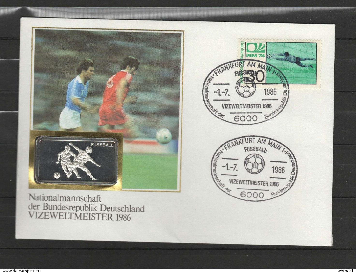 Germany 1986 Football Soccer World Cup Commemorative Numismatic Cover With 1 Ounce Silver Bullion - 1986 – Mexique