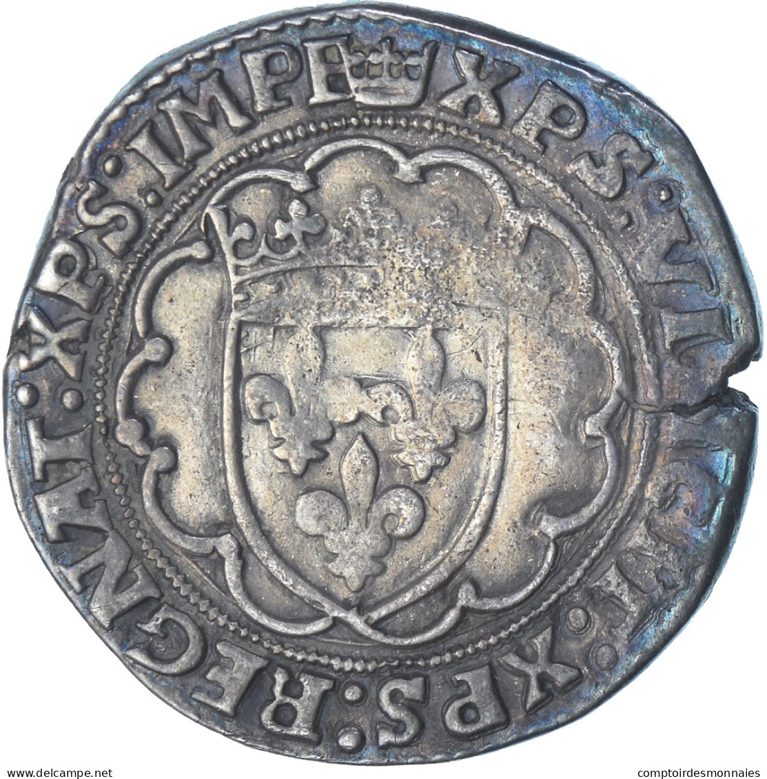 France, François Ier, Teston, Paris, 2nd Type, Argent, TB+, Gadoury:279B - 1515-1547 Frans I
