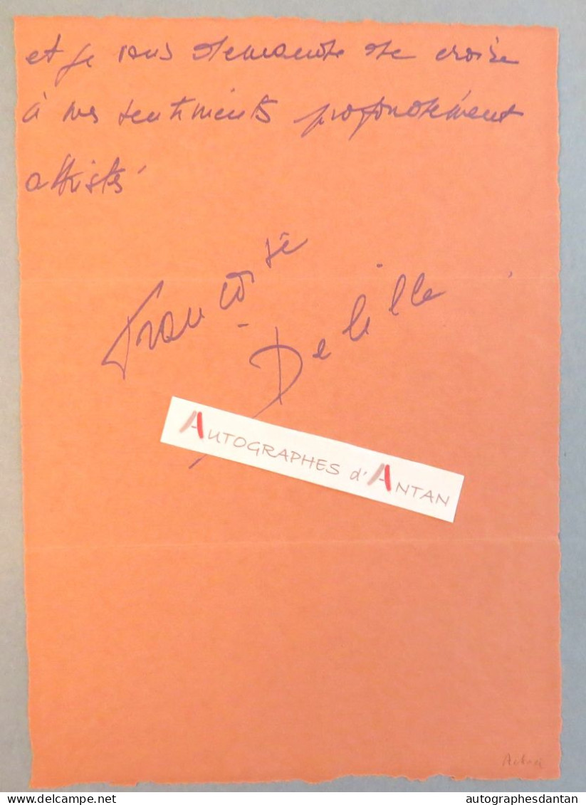 ● L.A.S Françoise DELILLE Actrice BEAUVALLON Les Pins Brûlés VAR à Maurice ROSTAND Lettre Autographe - Née à Lille - Attori E Comici 