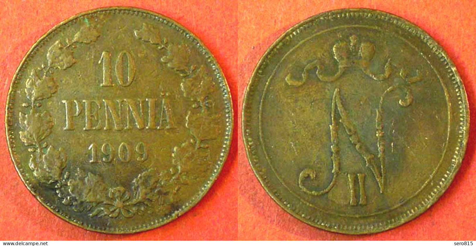 Finland - Finnland 10 Penniä 1908 Nikolaus II.1894-1917   (3849 - Finland