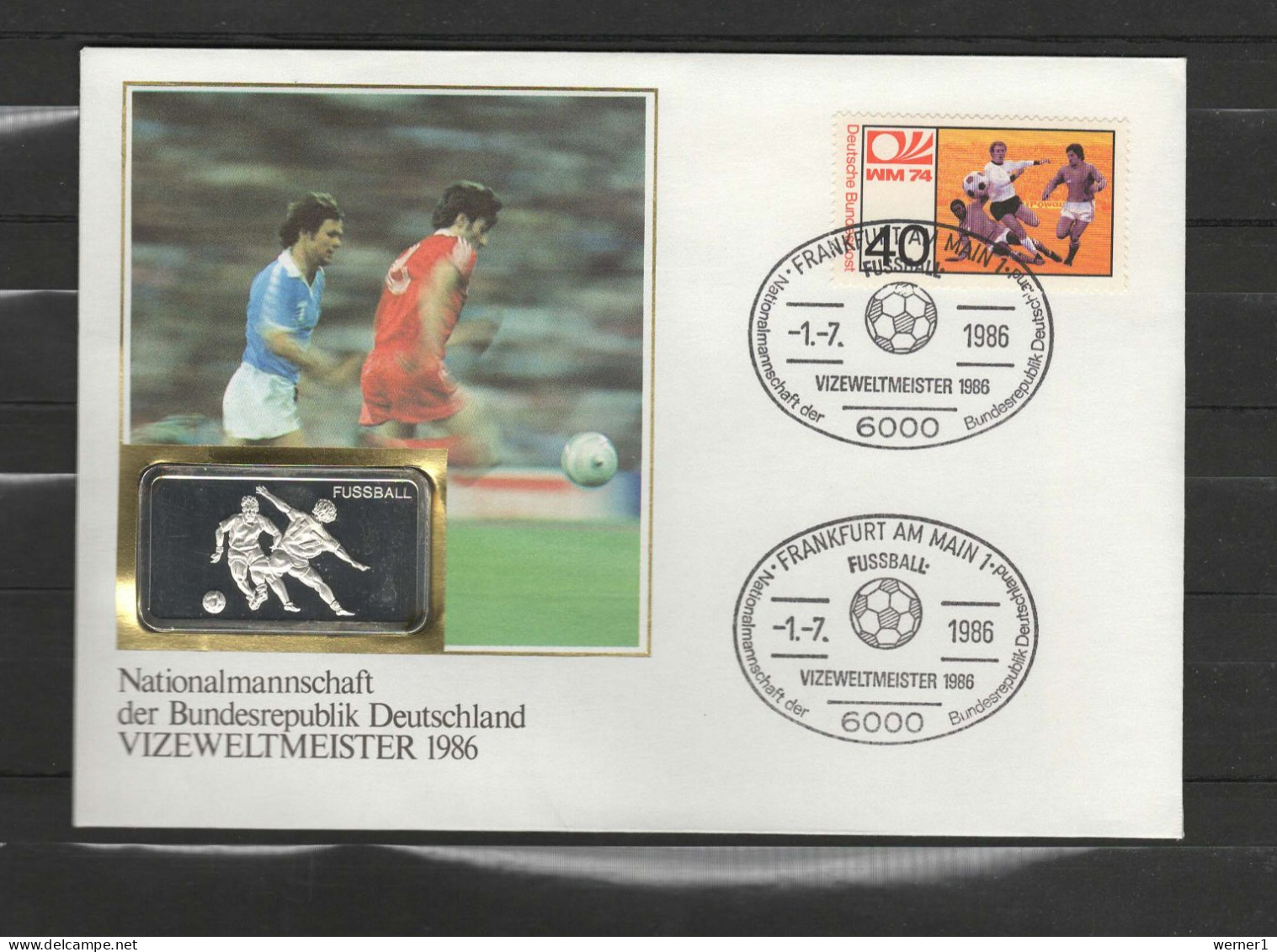 Germany 1986 Football Soccer World Cup Commemorative Numismatic Cover With 1 Ounce Silver Bullion - 1986 – Messico