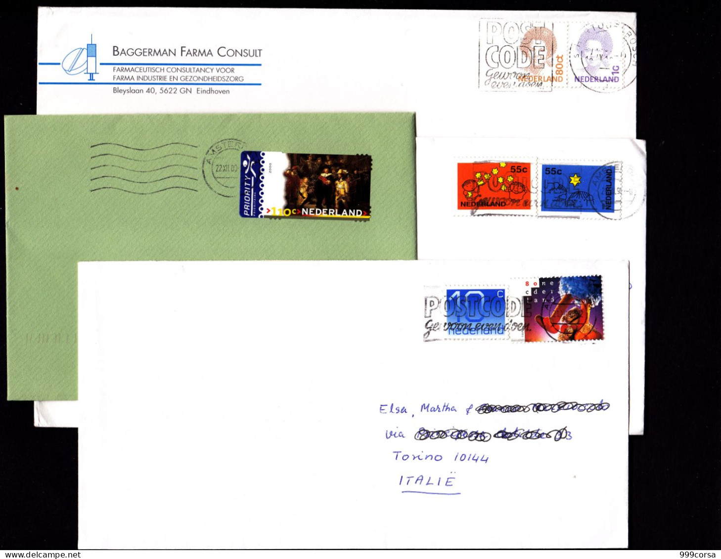 Nederland,24 Envelopes From The 1990s To Euros (6 Scan) - Cartas & Documentos