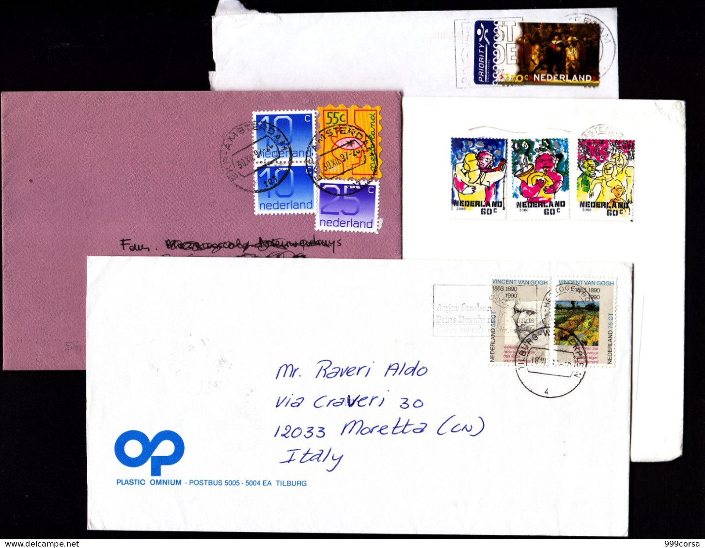 Nederland,24 Envelopes From The 1990s To Euros (6 Scan) - Brieven En Documenten