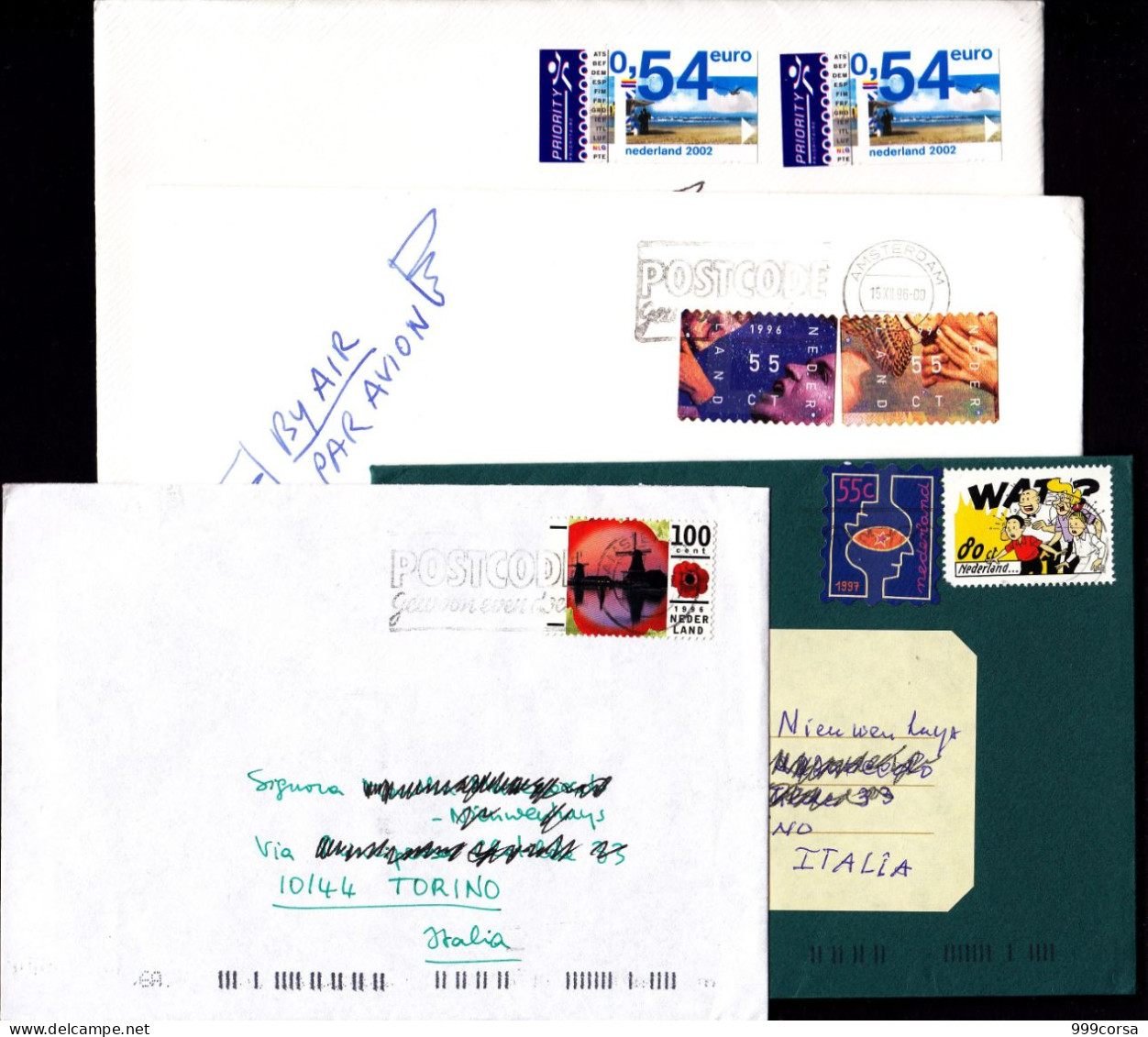 Nederland,24 Envelopes From The 1990s To Euros (6 Scan) - Covers & Documents