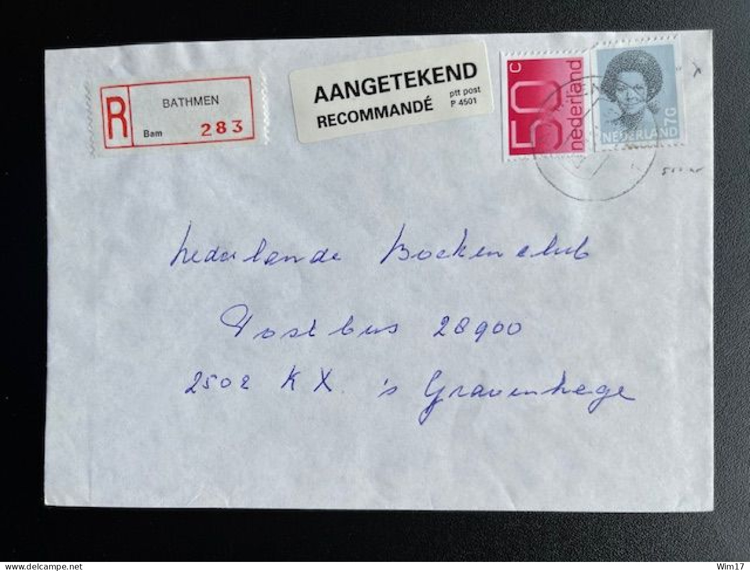 NETHERLANDS 1991 REGISTERED LETTER BATHMEN TO 'S GRAVENHAGE 25-03-1991 NEDERLAND AANGETEKEND - Brieven En Documenten