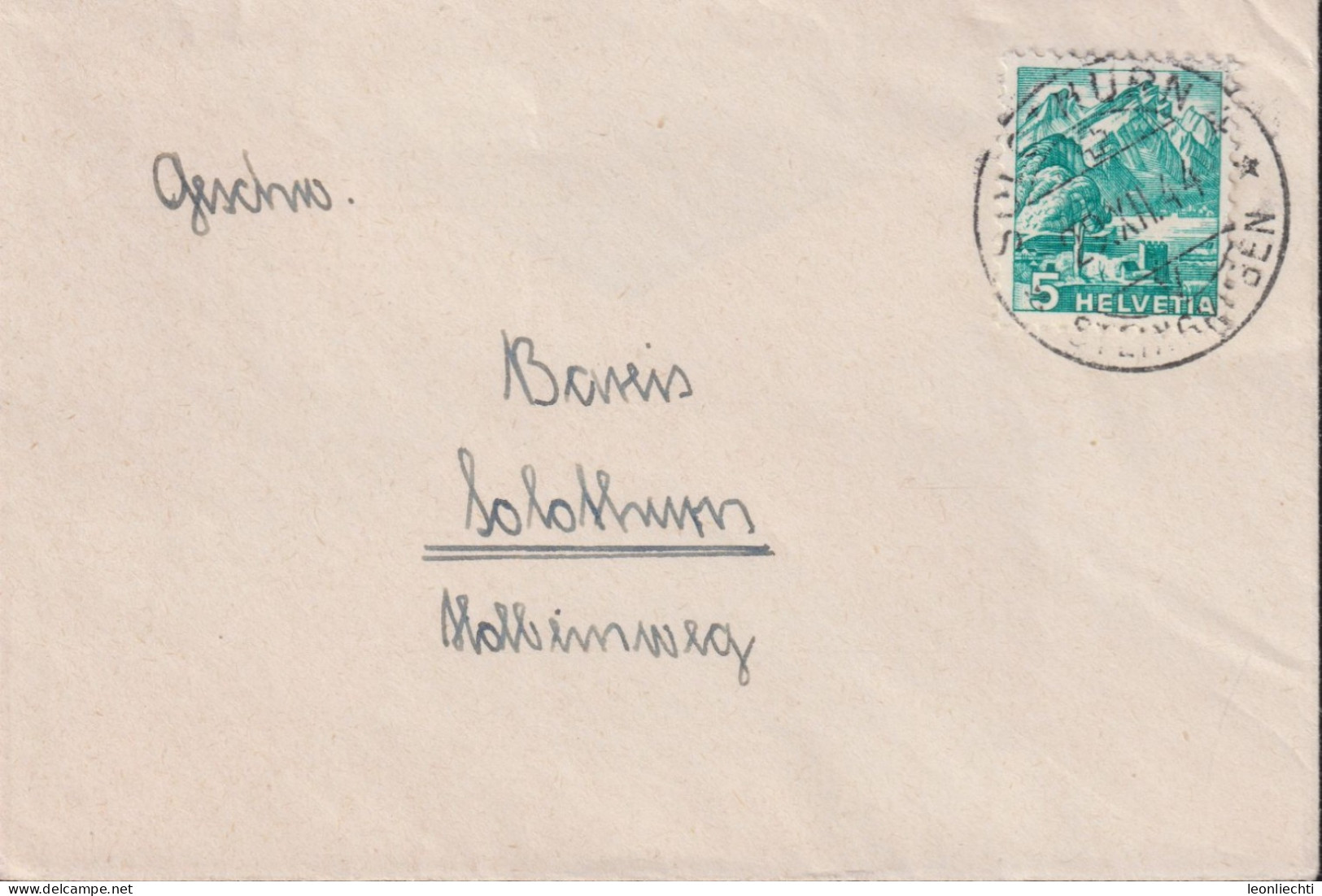 1947 Schweiz Kleinbrief: 7.7x11.5 Cm, Zum: 202, Pilatus - Cartas & Documentos