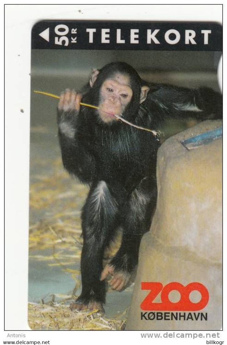 DENMARK - Zoo Copenhagen/Chimpanzee, Tirage 3500, 04/95, Used - Dänemark