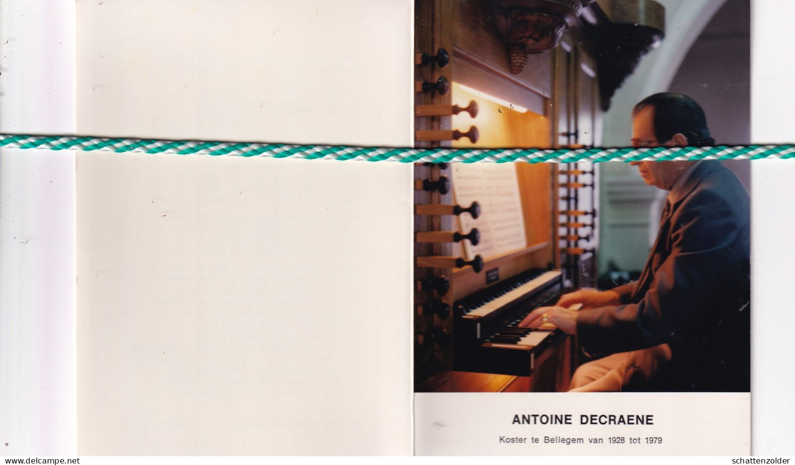 Antoine Decraene-Hocedez, Bellegem 1903, 1990. Koster Bellegem  1928-1979. Foto Organist - Décès