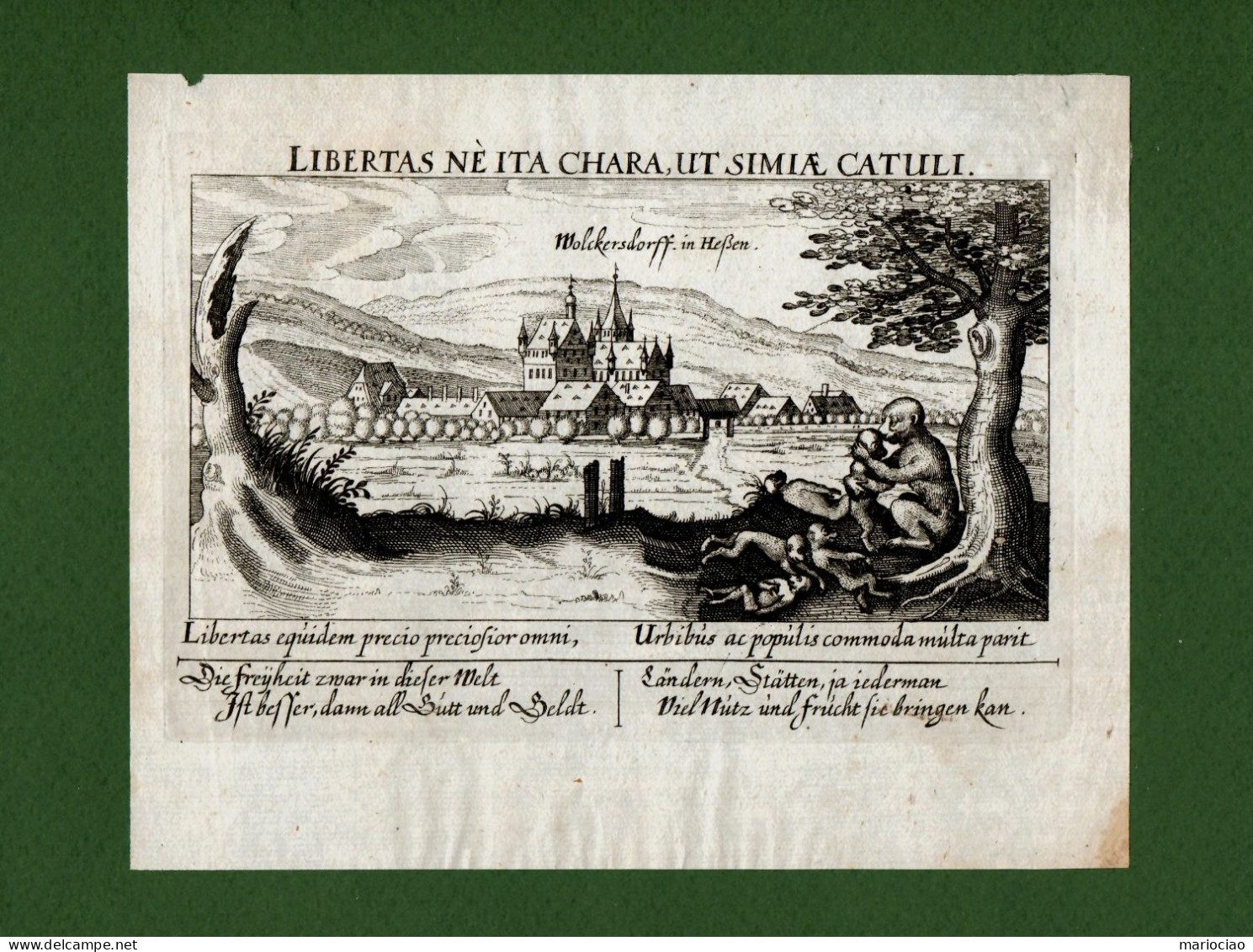 ST-DE Schloss Wolkersdorf Burgwald Im Landkreis Waldeck-Frankenberg 1678~ Wolckersdorff In Hessen Daniel Meisner - Stiche & Gravuren