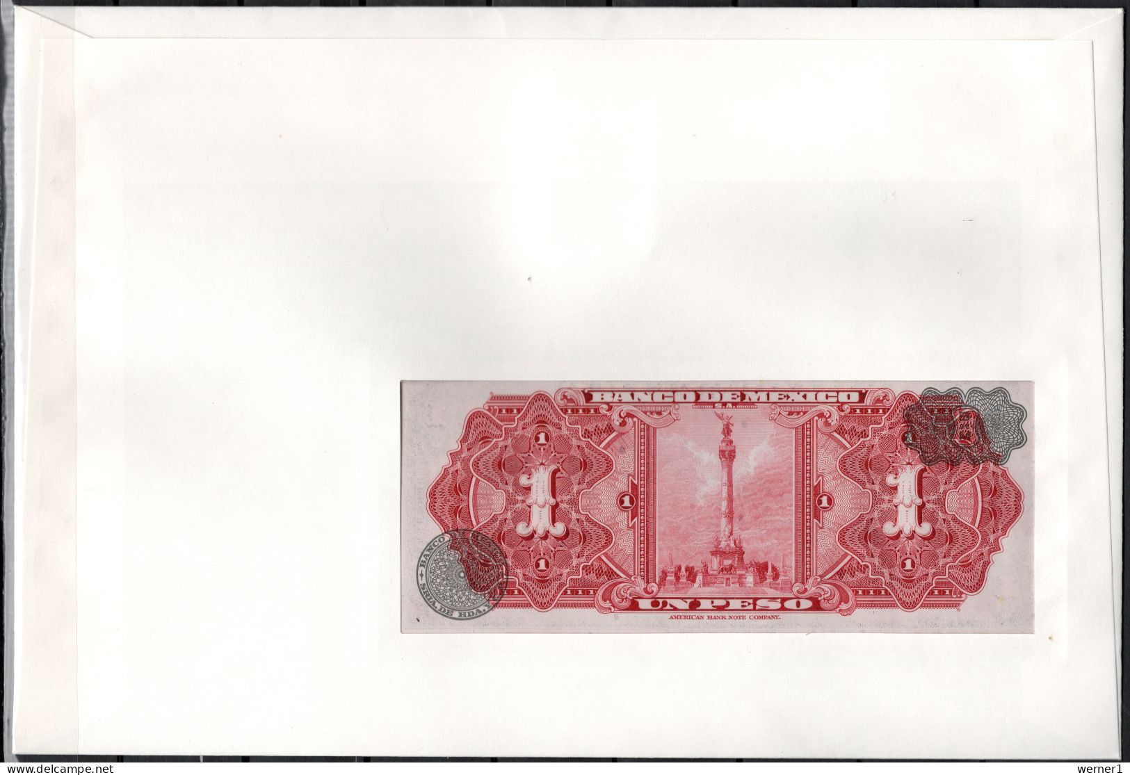 Mexico 1973 Numismatic Cover With 1 Peso Banknote, Aztec Solar Calendar - Mexico