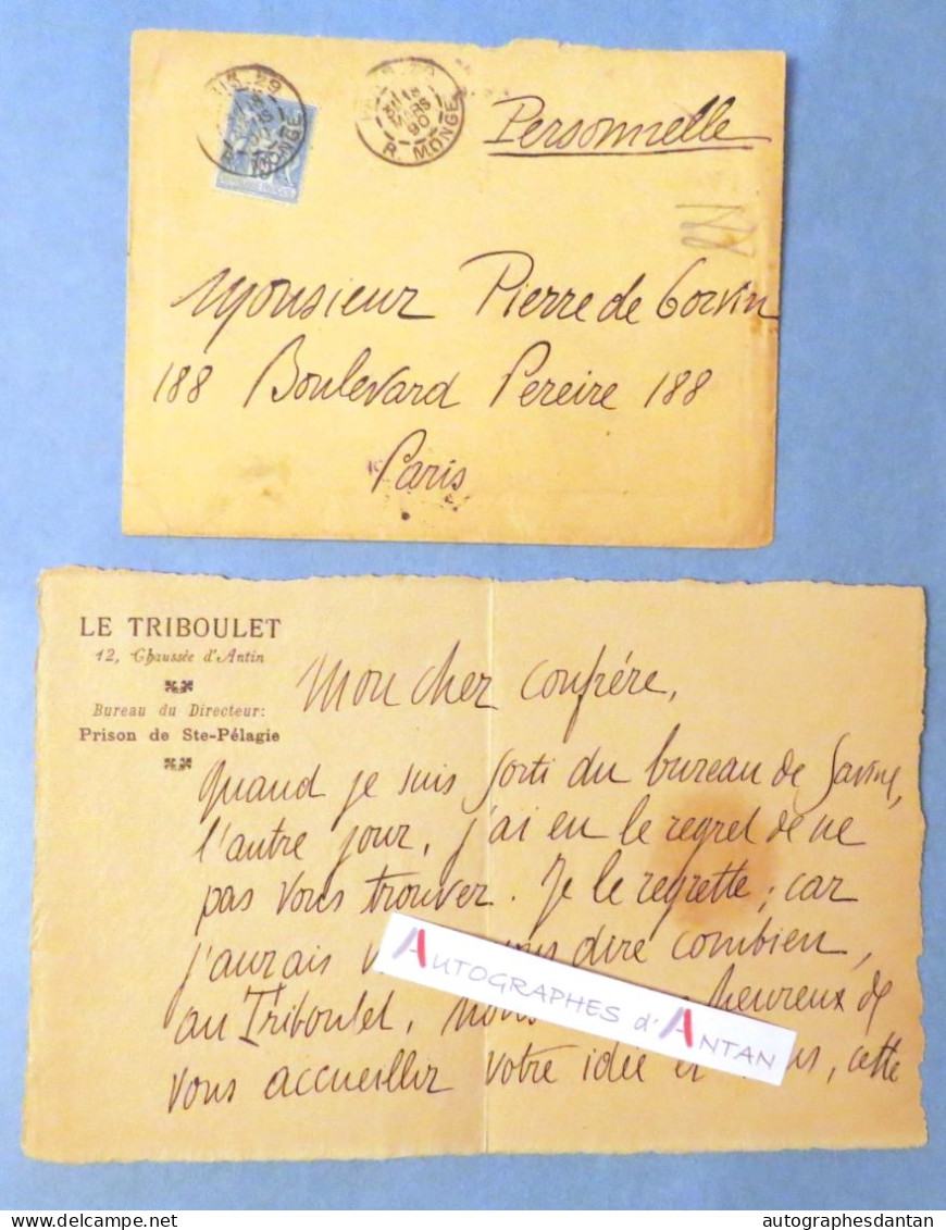 ● L.A.S 1890 Jean De BONNEFON Journaliste Né à Calvinet Cantal LE TRIBOULET - Cachet De Cire Rouge - Lettre Autographe - Scrittori