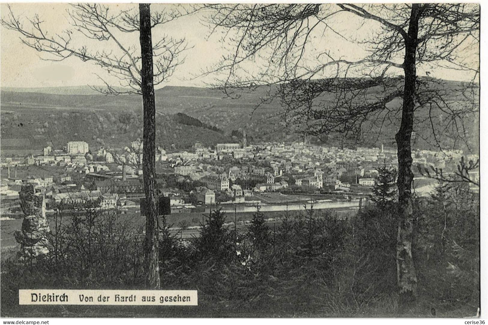 Diekirch Von Der Hardt Aus Gesehen Circulée En 1915 Cachet Militaire - Diekirch