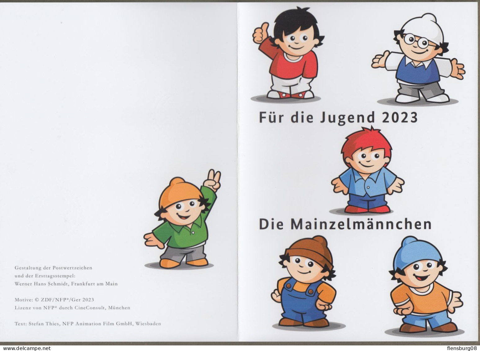 Bund: Minister Card - Ministerkarte Typ VII , Mi-Nr.3777-79 ESST: " Für Die Jugend 2023: - Die Mainzelmännchen - " - Brieven En Documenten