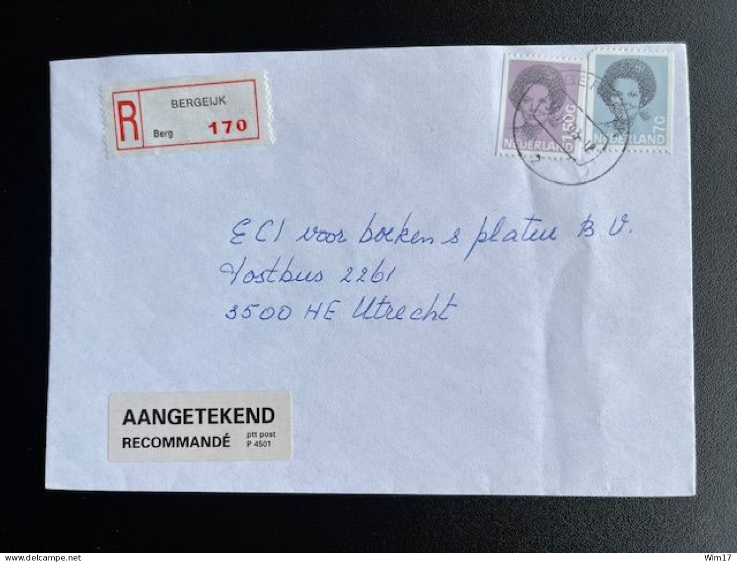NETHERLANDS 1993 REGISTERED LETTER BERGEIJK TO UTRECHT 30-06-1993 NEDERLAND AANGETEKEND - Lettres & Documents