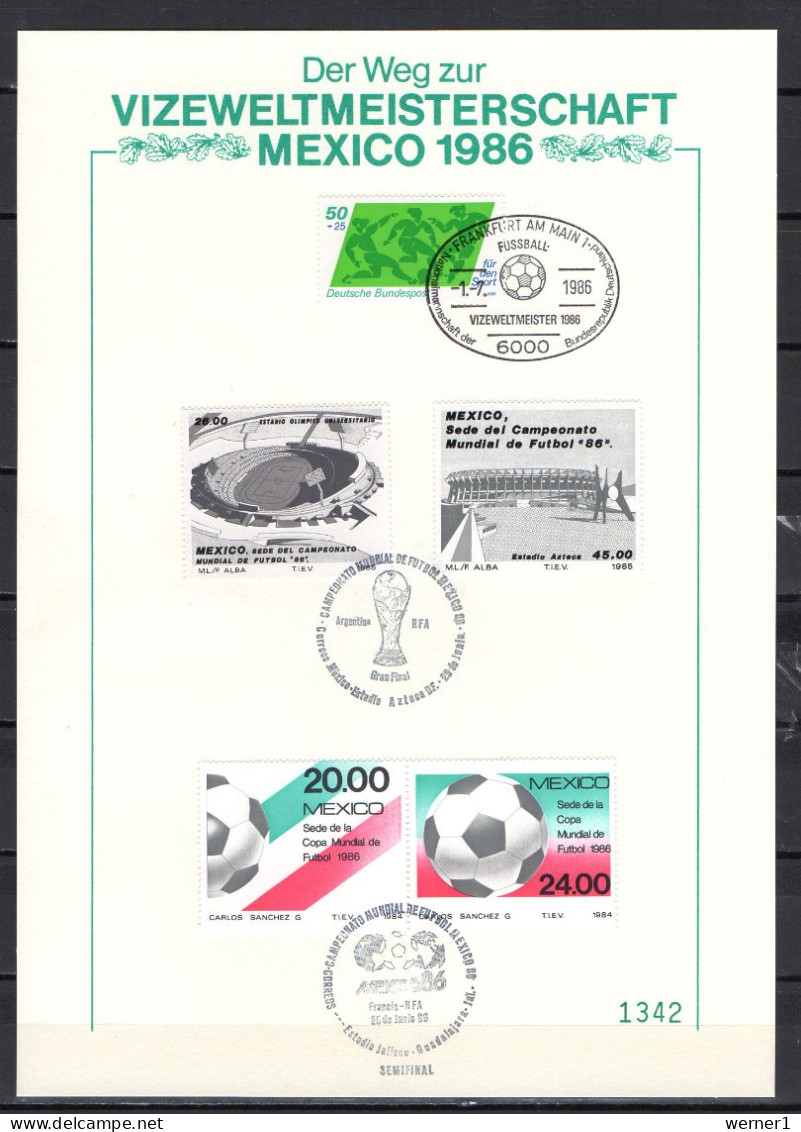 Mexico/ Germany 1986 Football Soccer World Cup Commemorative Print - 1986 – Messico