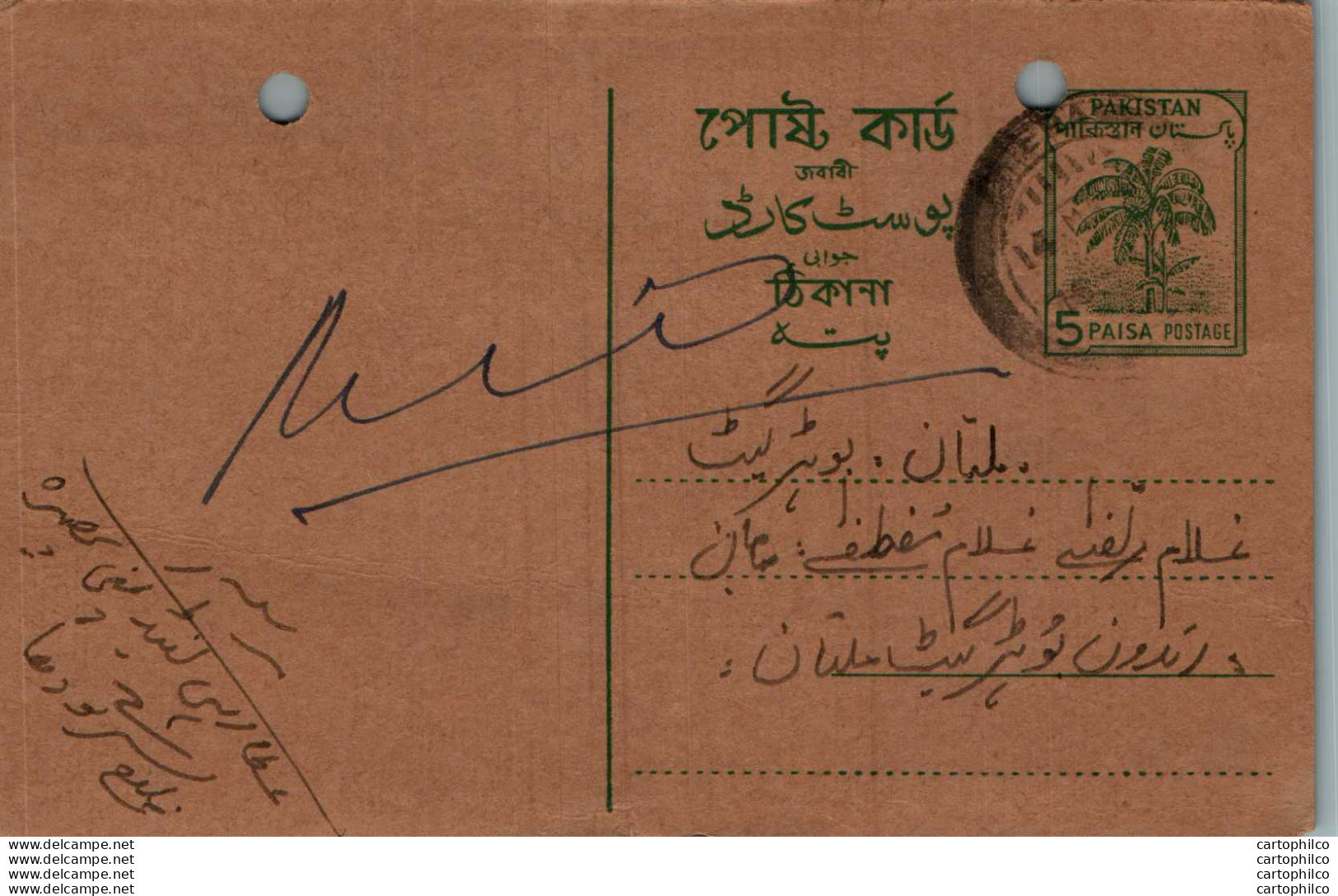 Pakistan Postal Stationery 5p Tree - Pakistan