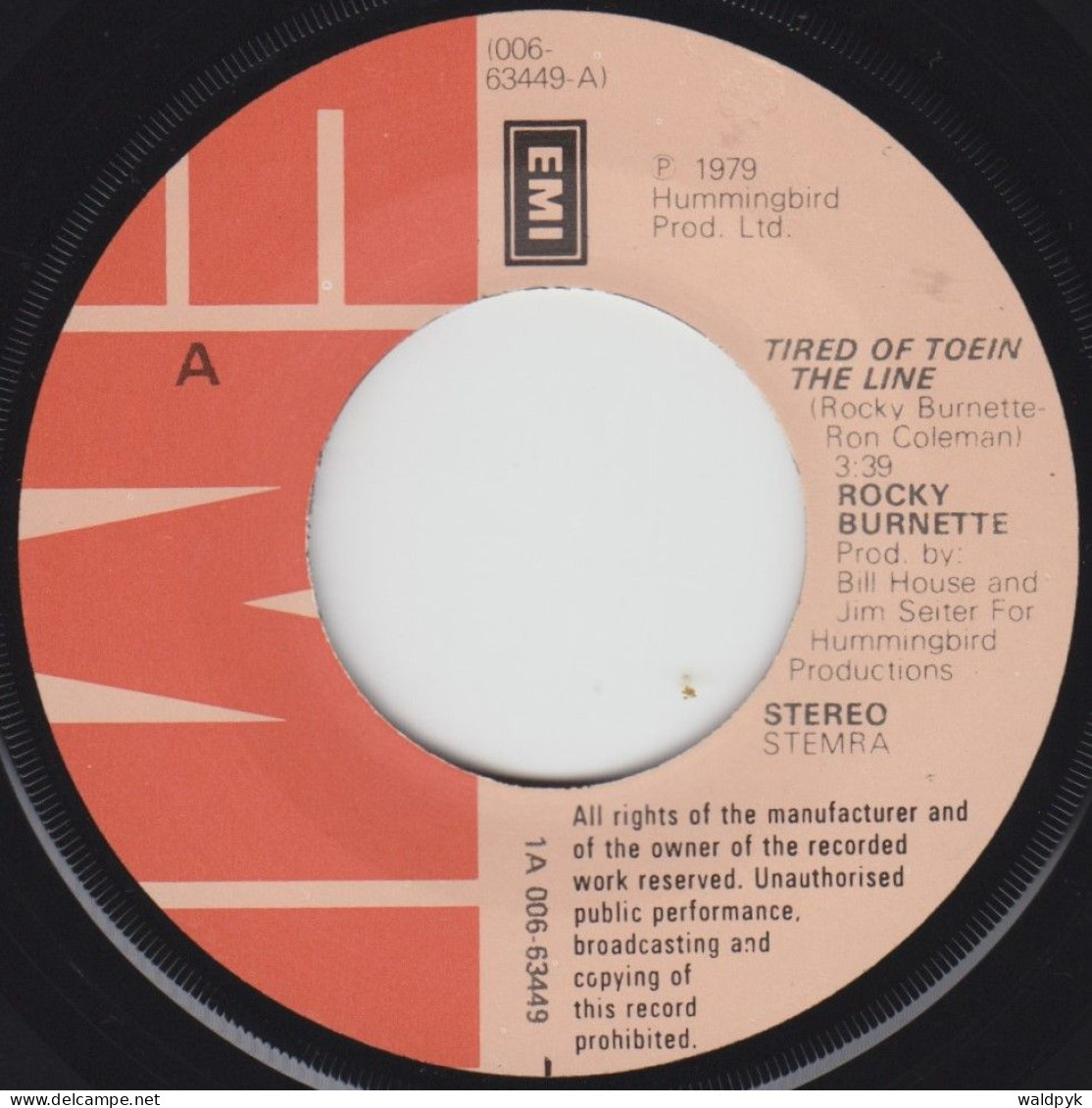 ROCKY BURNETTE - Tired Of Toein' The Line - Other - English Music