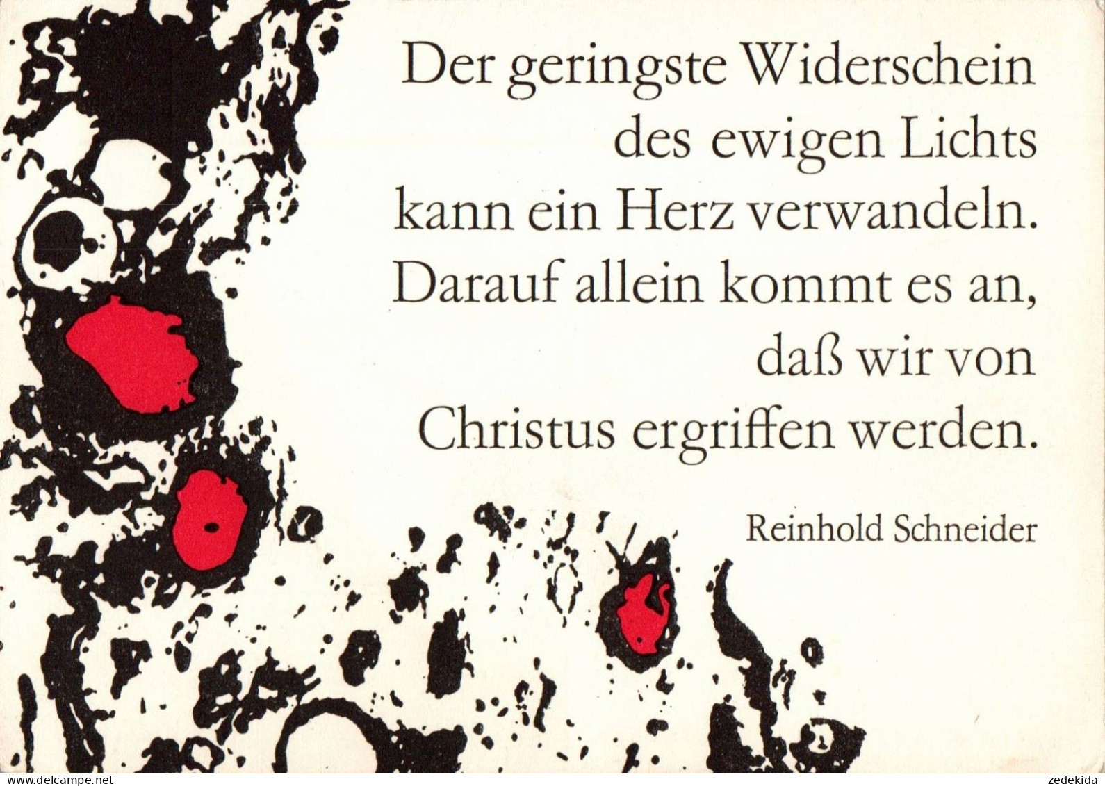 H2035 - Reinhold Schneider Spruchkarte - H. Sander Licht Herz - Verlag Postdam DDR - Andere & Zonder Classificatie