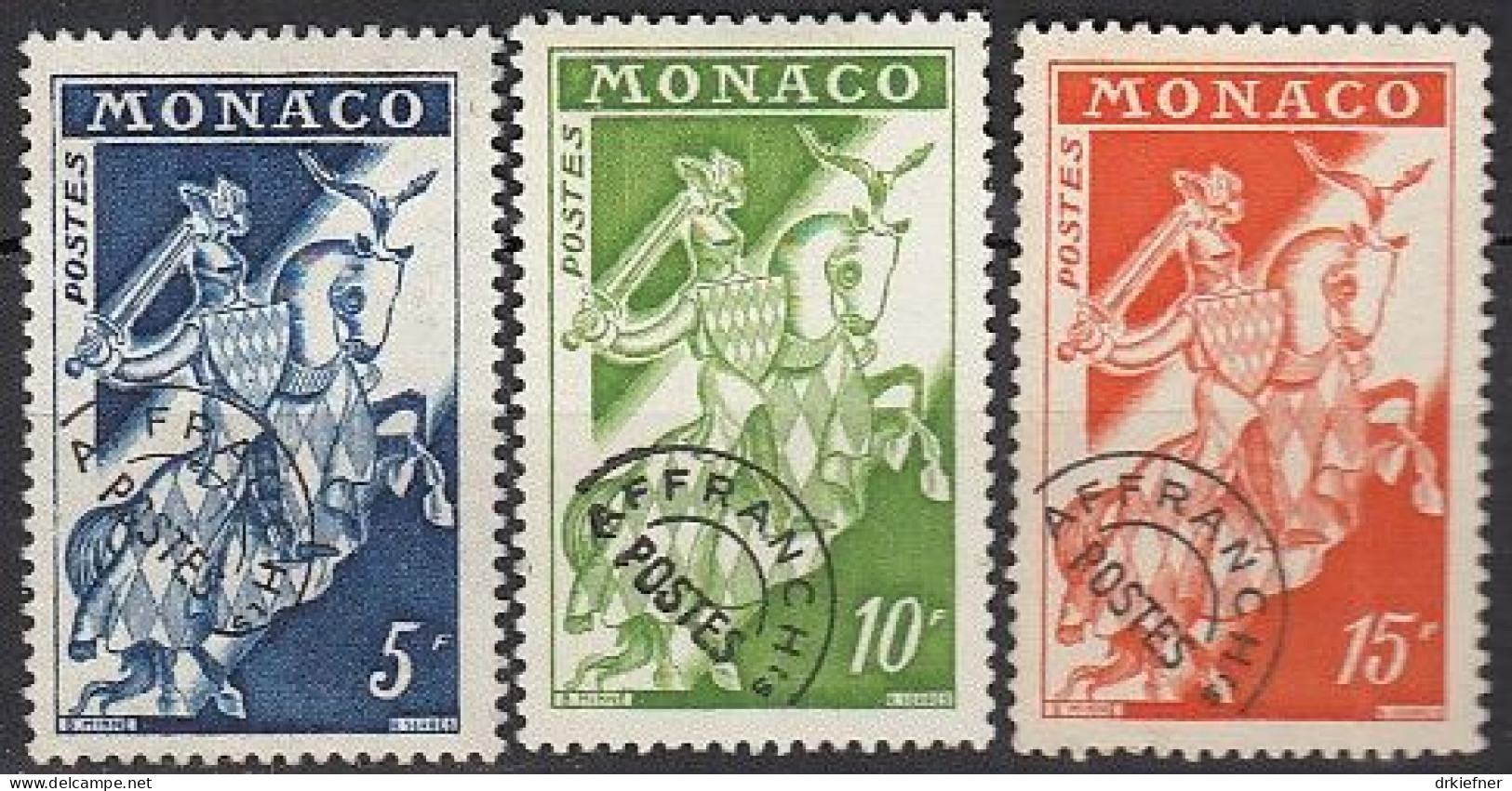 MONACO  578-580, Ungebraucht (*), Freimarken: Ritter, 1957 - Unused Stamps