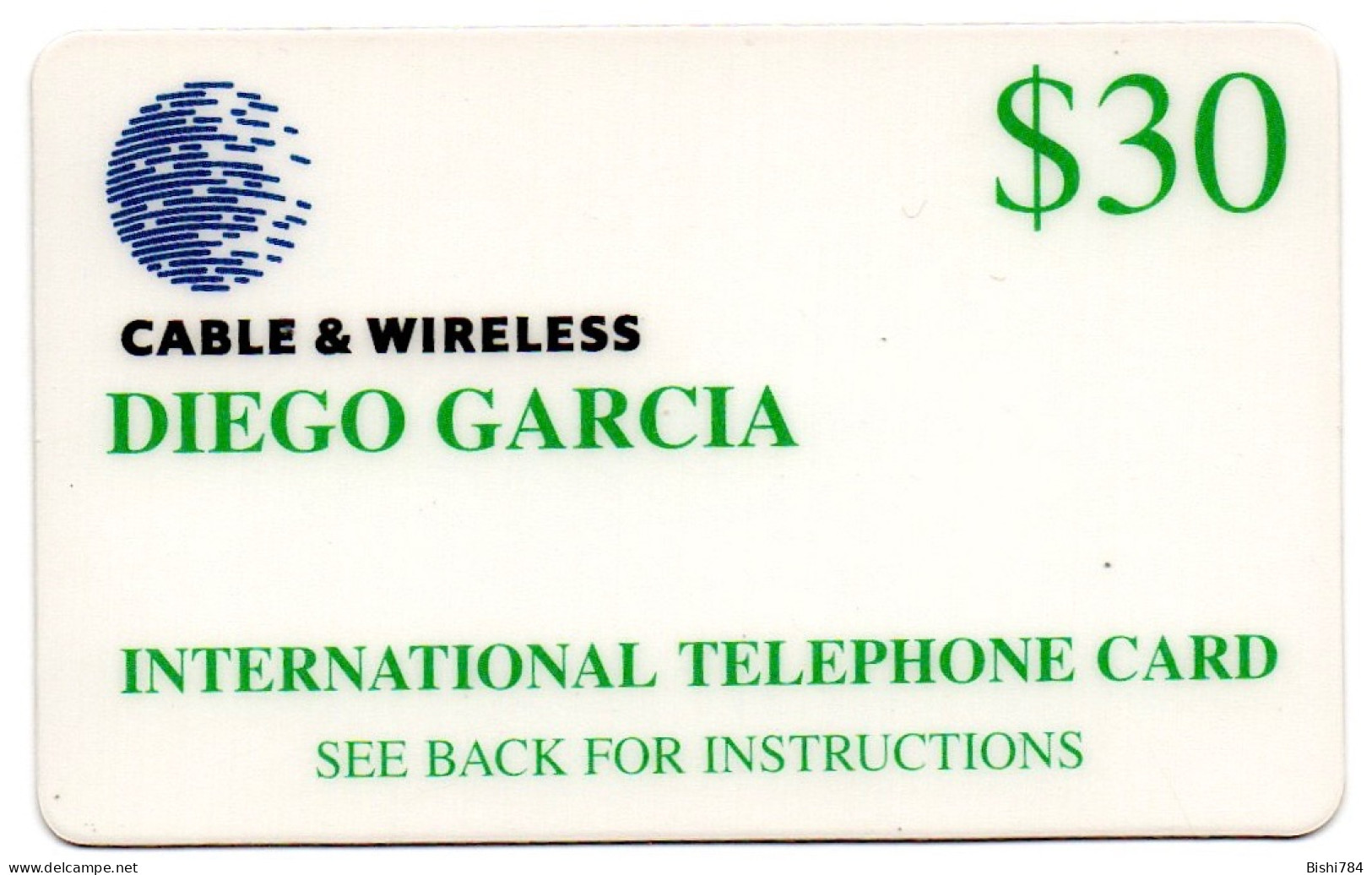 Diego Garcia - 1st Series Remote Card (GREEN) - $30 - Diego-Garcia