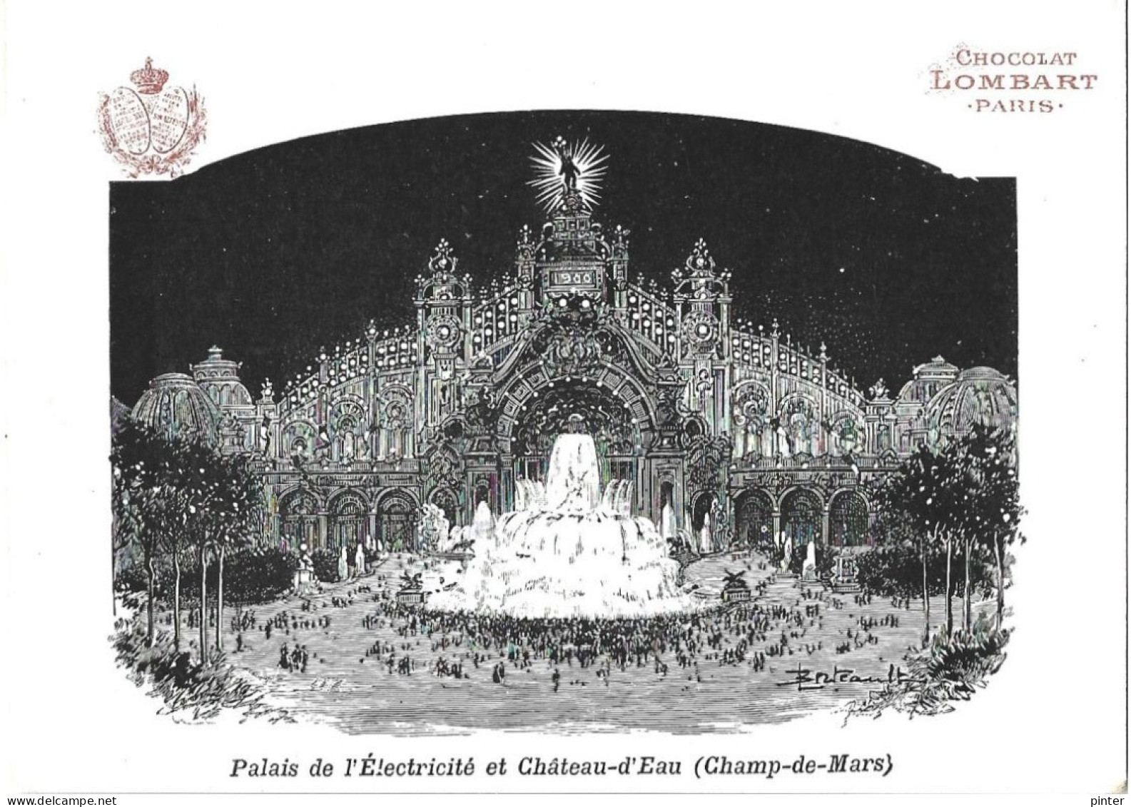 CHROMO - Chocolat LOMBART - PARIS - Palais De L'Electricité Et Château D'Eau (Champ De Mars) - Lombart