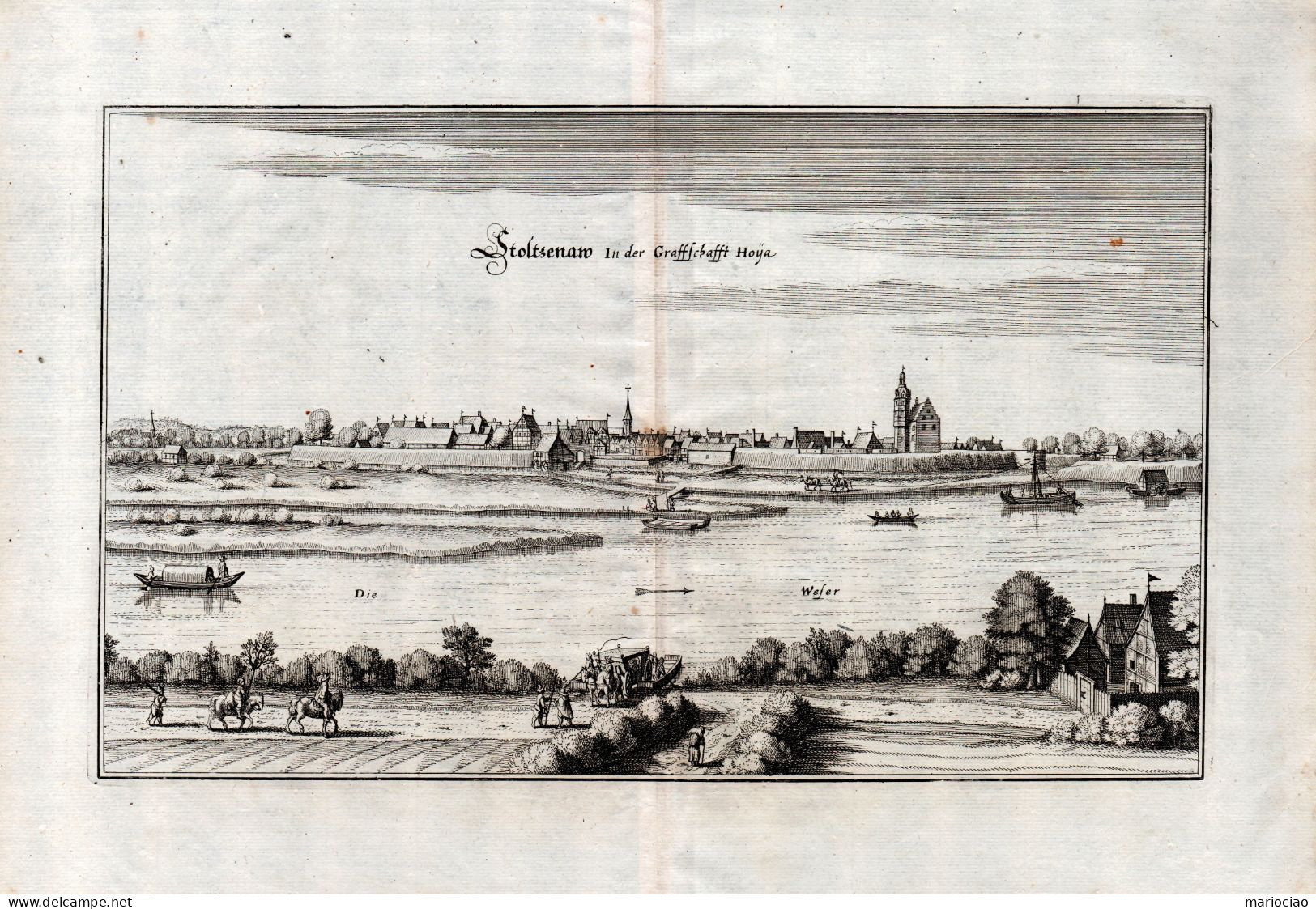 ST-DE STOLZENAU Im Landkreis Nienburg-Weser In Niedersachsen 1650 Matthaeus Merian Kupferstich - Stiche & Gravuren