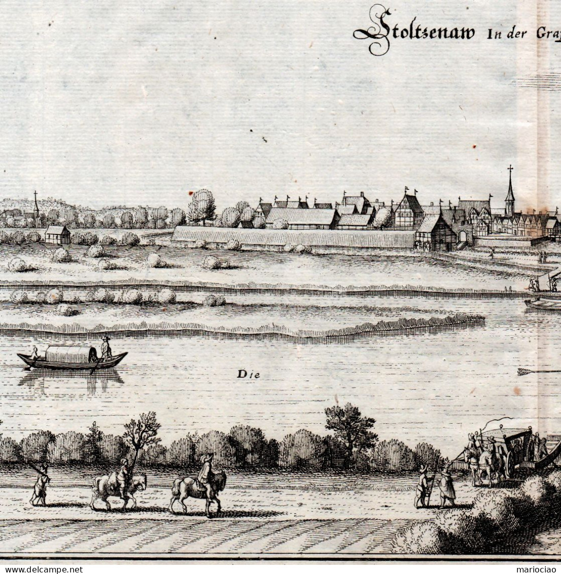 ST-DE STOLZENAU Im Landkreis Nienburg-Weser In Niedersachsen 1650 Matthaeus Merian Kupferstich - Stiche & Gravuren