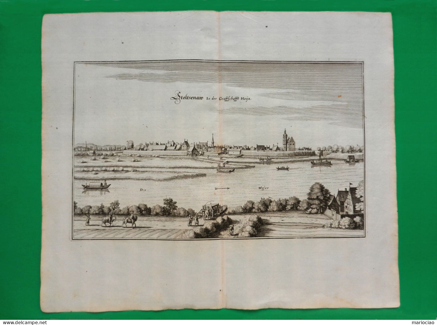 ST-DE STOLZENAU Im Landkreis Nienburg-Weser In Niedersachsen 1650 Matthaeus Merian Kupferstich - Stiche & Gravuren