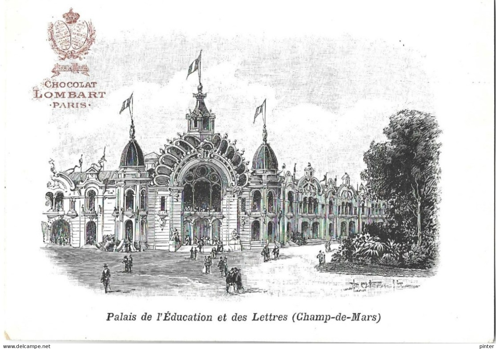 CHROMO - Chocolat LOMBART - PARIS - Palais De L'Education Et Des Lettres (Champ De Mars) - Lombart