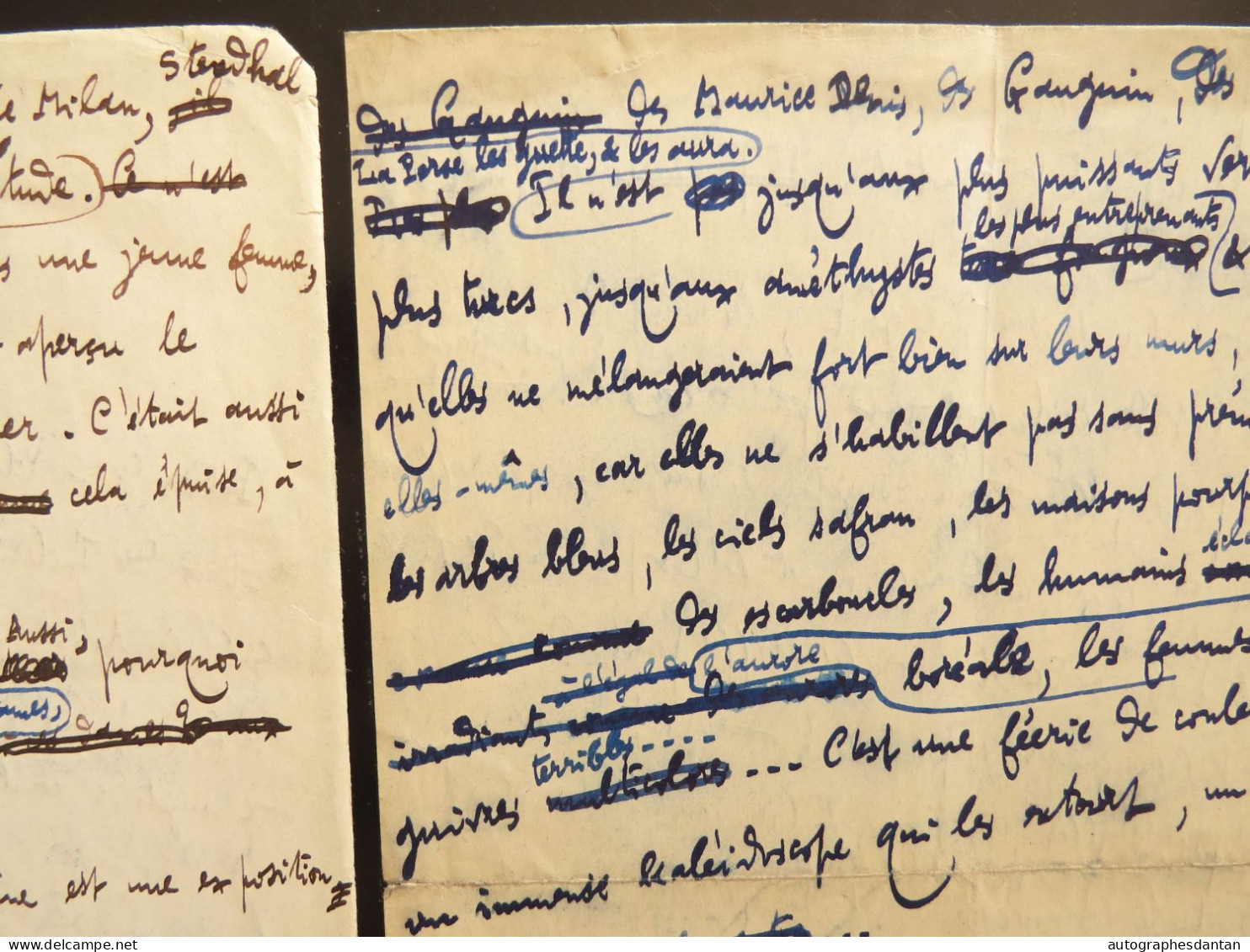 ● Marcel BOULENGER Manuscrit  "la Saison Du Goût" Ingres Gauguin Matisse Arts Décoratifs Artistes Hollandais Peintres - Manuscripten