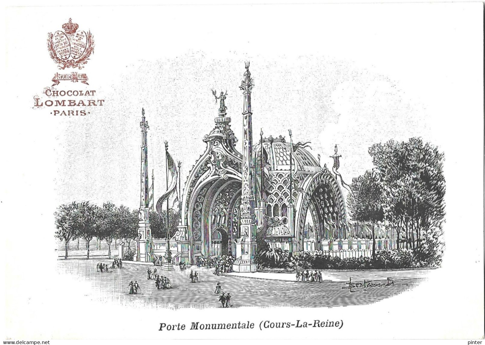 CHROMO - Chocolat LOMBART - PARIS - Porte Monumentale (Cours La Reine) - Lombart