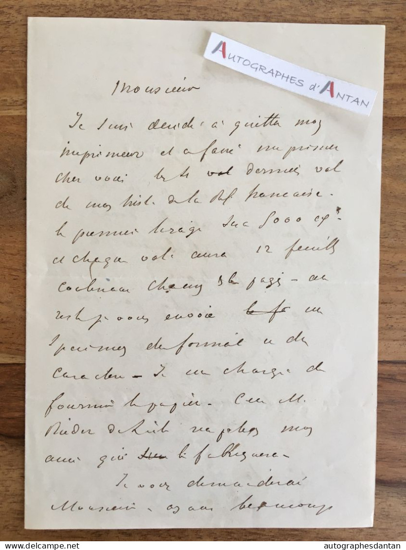 ● L.A.S 1855 François PUAUX - Pasteur à Mulhouse - Lettre + Fiche Autobiographique - Né à Vallon Pont D'Arc (Ardèche) - Andere & Zonder Classificatie