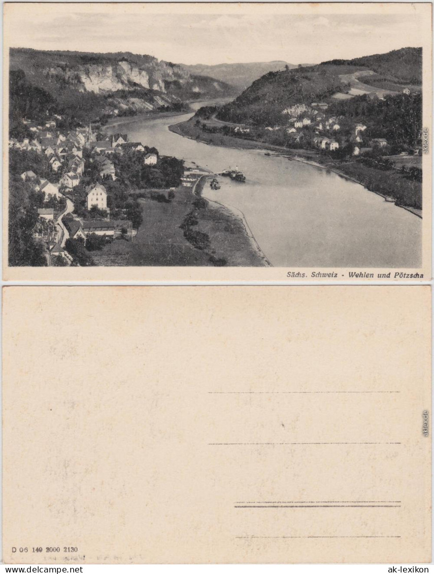 Pötzscha-Wehlen Sächs. Schweiz: Blick Auf Die Orte 1940 - Wehlen